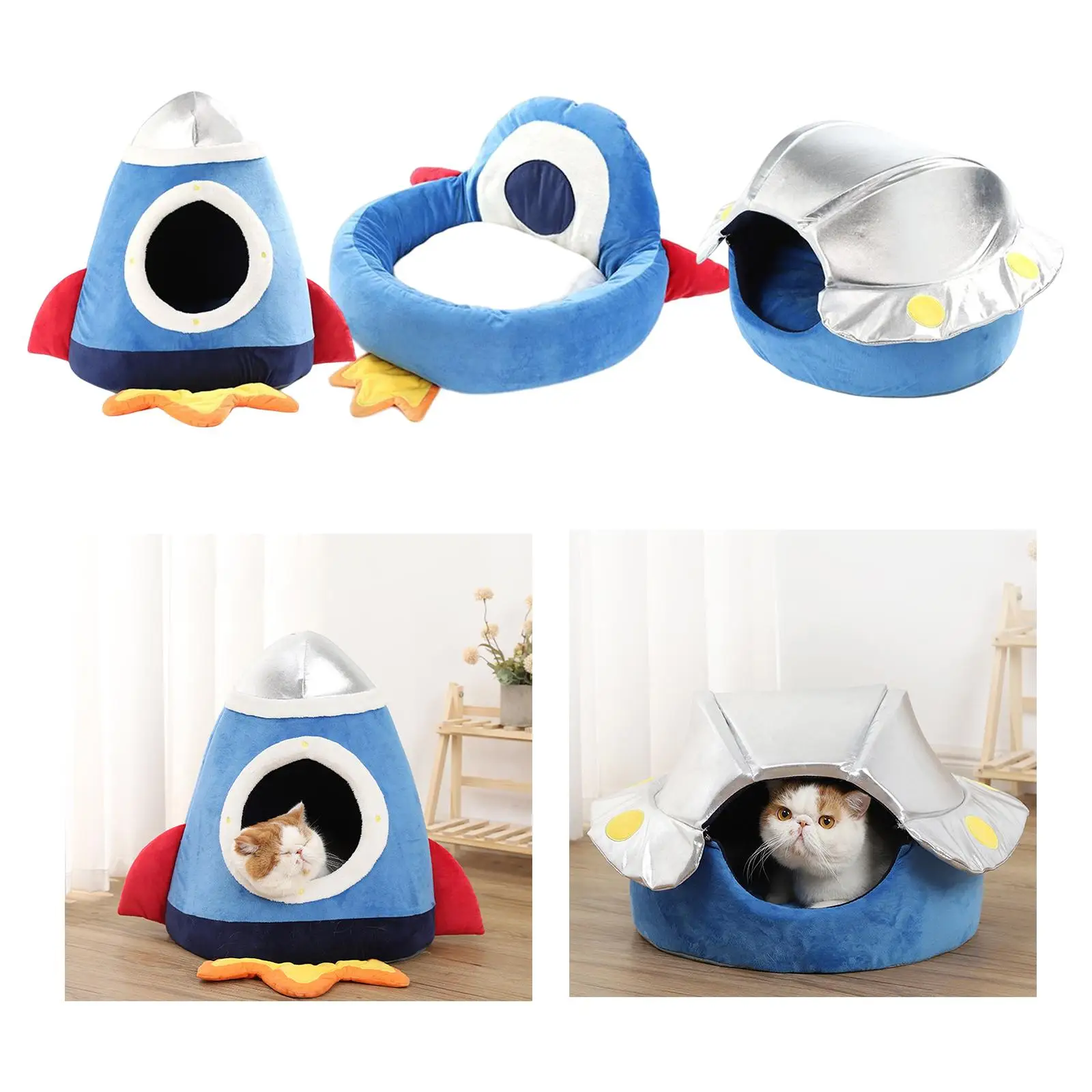 Pet Bed House Cat Dog Hut Shelter Sleeping Kitty Removable Cushion