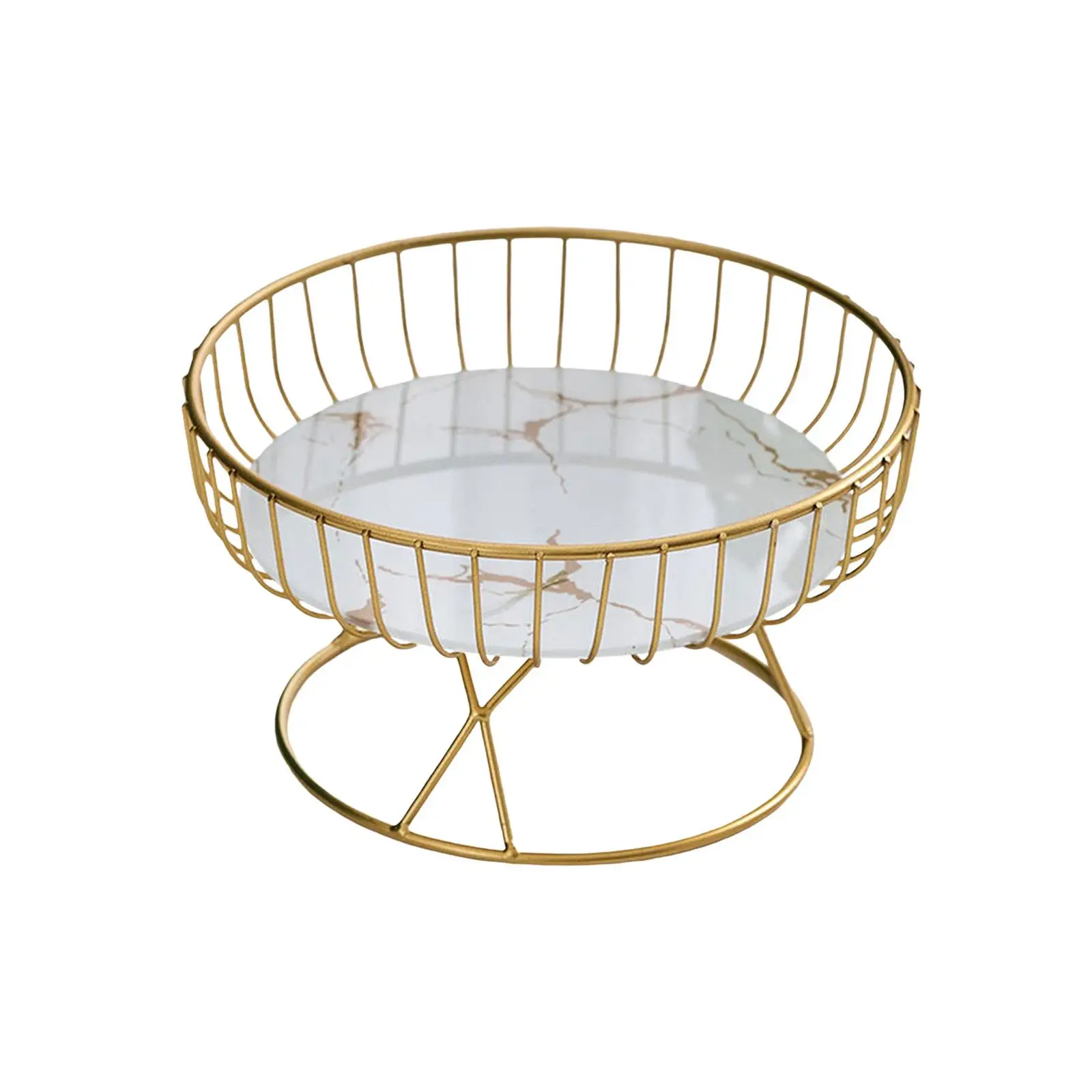 Metal Iron Wire Fruit Bowl Vegetable Stand Holder Container Fruit Basket for Living Room Dining Table Tea Bar Household Garden