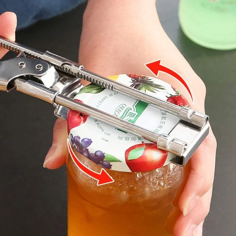 Multifunctional Can Opener Beer Bottle Opener Adable Stainless Steel Manual Jar  Opener Gripper Kitchen Supplies