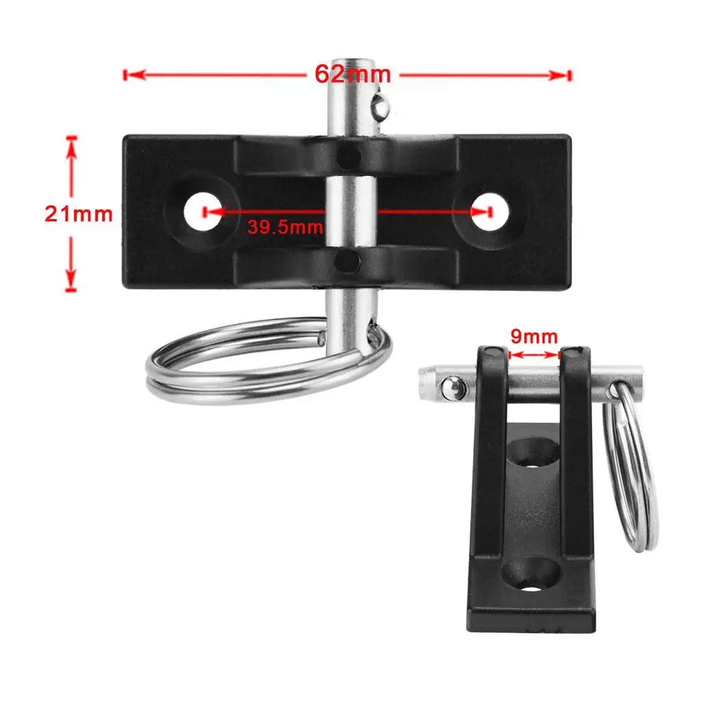2X Nylon Angeled Deck Hinge Boat Bimini Top with Quick Release Pin Ring