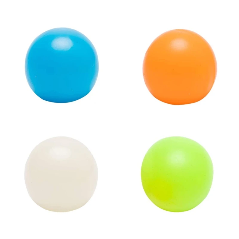 Funny Decompression Toy for Adults Color Rubber Handballs Toddler and Kids Stress Relief Balls Icefei Sticky Balls That Stick to The Ceiling Wall Sticky Ball 