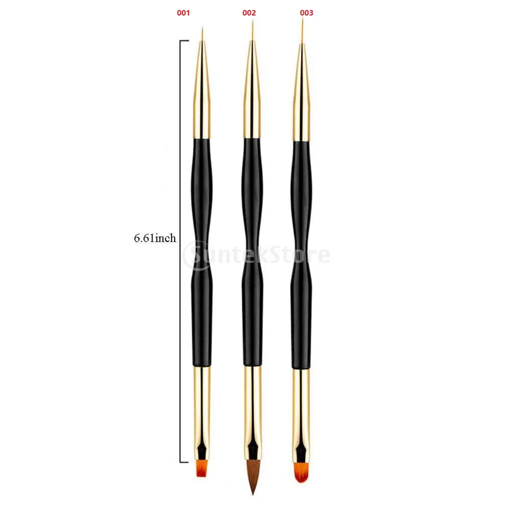 Double Head Round Nail Art Brush Pen Set Salon Use Builder