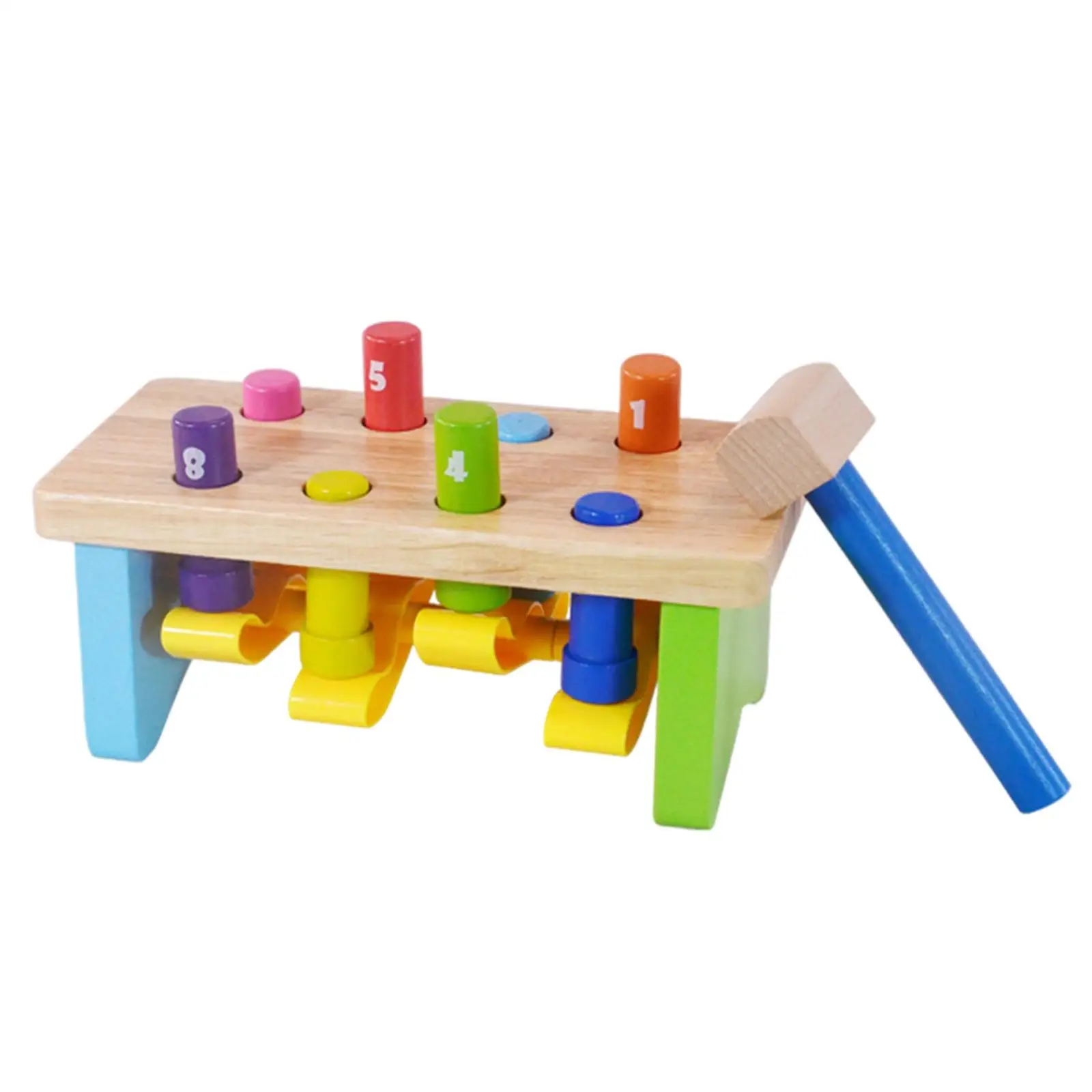 Wooden Hammer Bench Play Set Early Educational Toy Preschool Creative Game