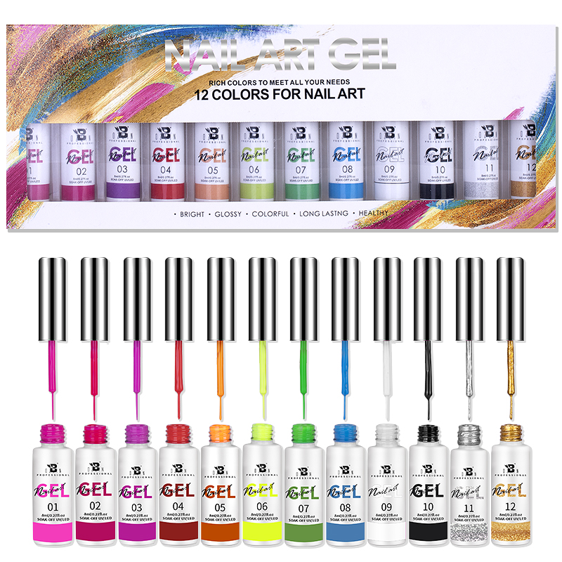 Best of BOZLIN Nail Art Gel Polish Kit Soak Off UV / LED Semi Permanent 12 Pcs / Set Varnish Gel Nail Polish Lacquer Salon Painting Designs Reviews & Tips - Image 2