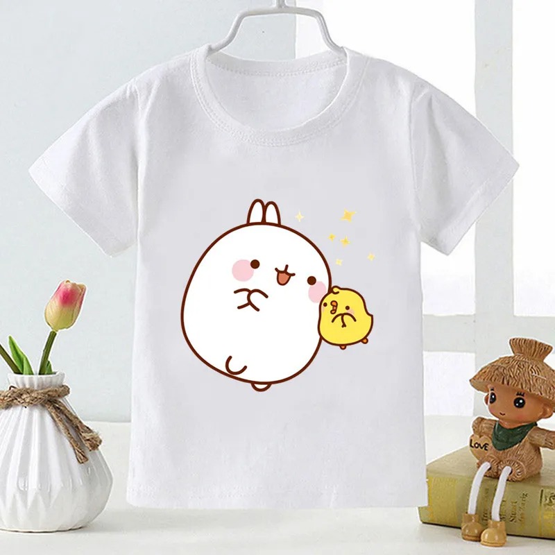 Title 10, Molang et Piupiu imprimé dessin animé T-shirt p...