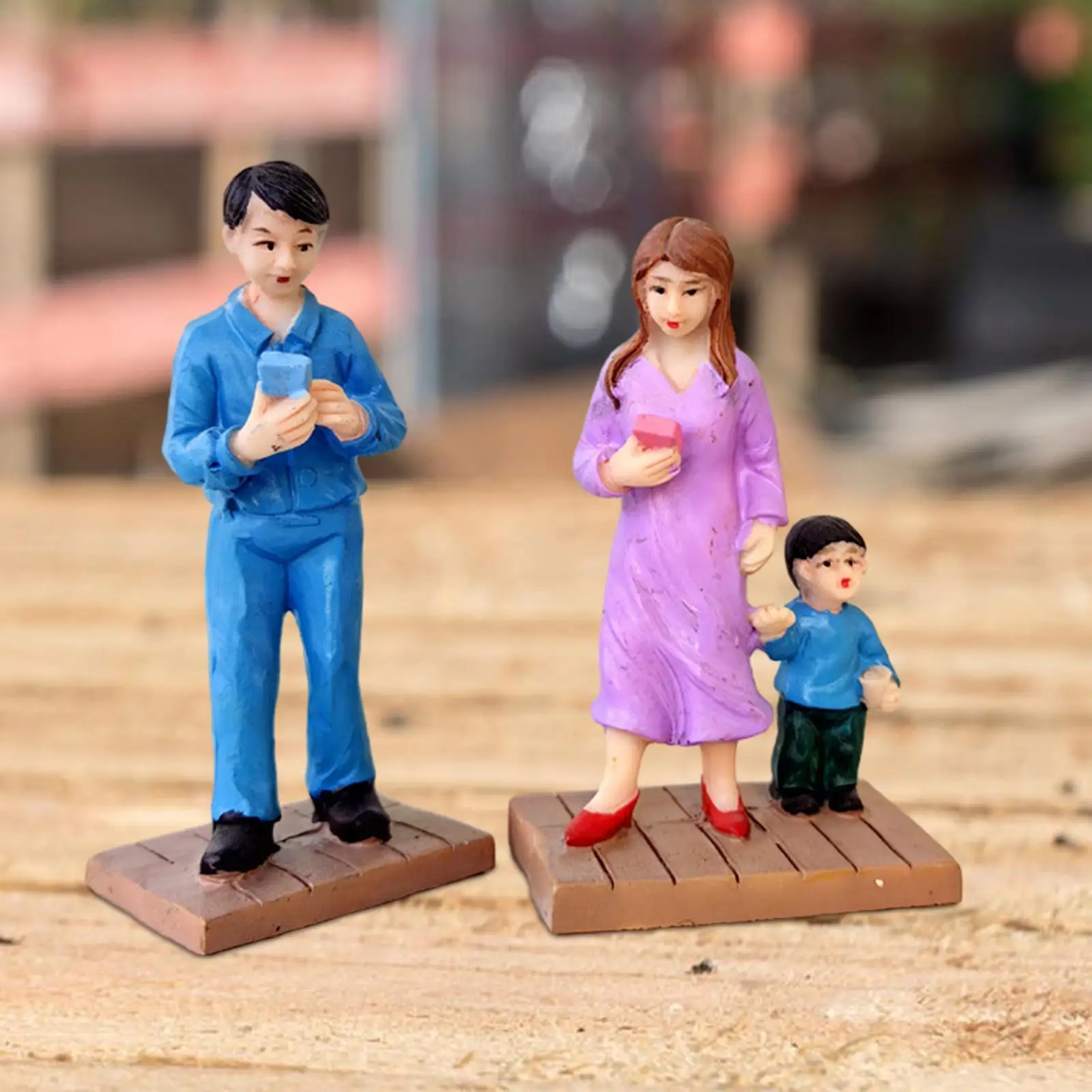 Sand Table Family Figures, Scene Props Figures for DIY Scene