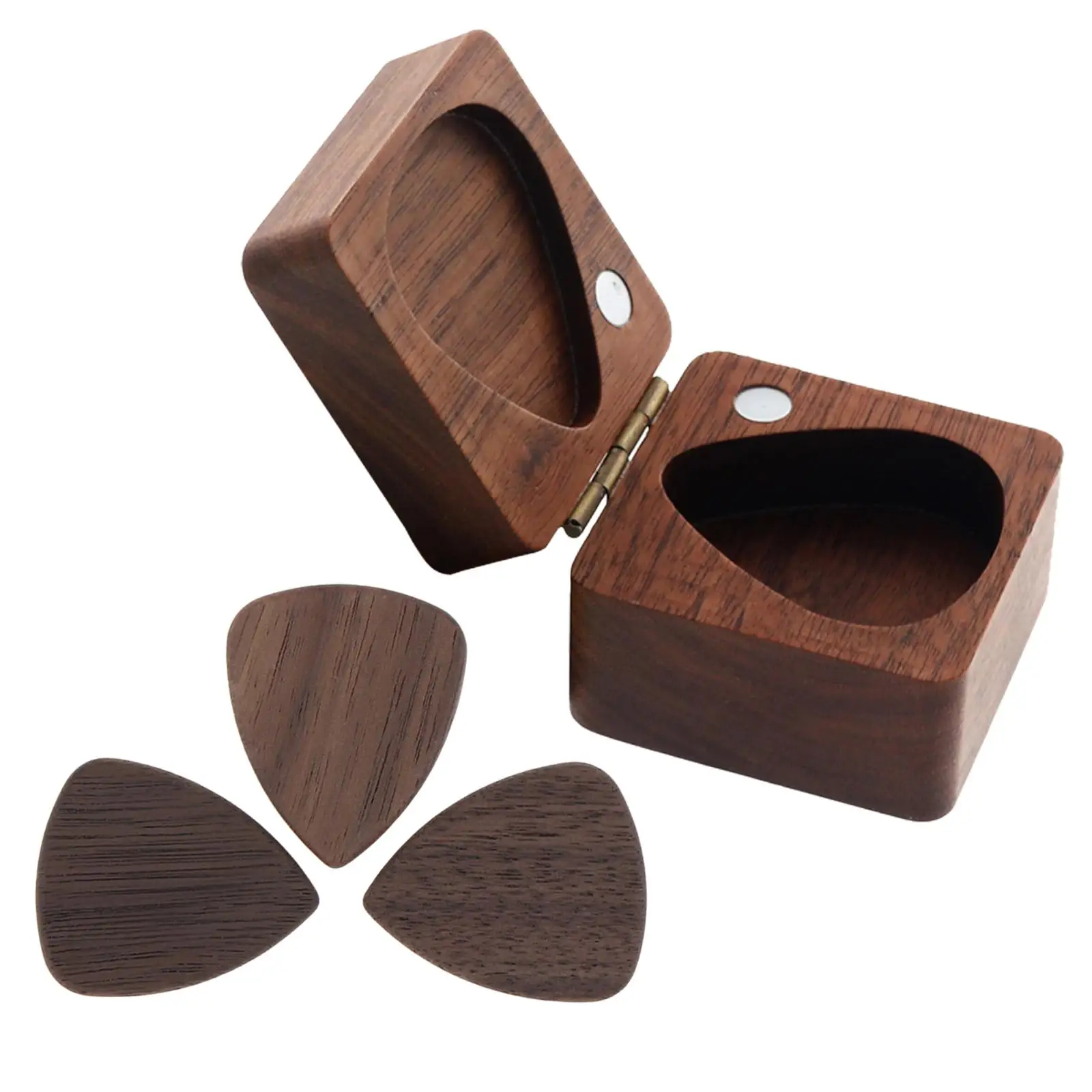 Wooden Guitar Picks Case for Guitarist Musician Gift Durable Guitar Accessories Handmade Christmas Gifts Guitar Pick Box Holder