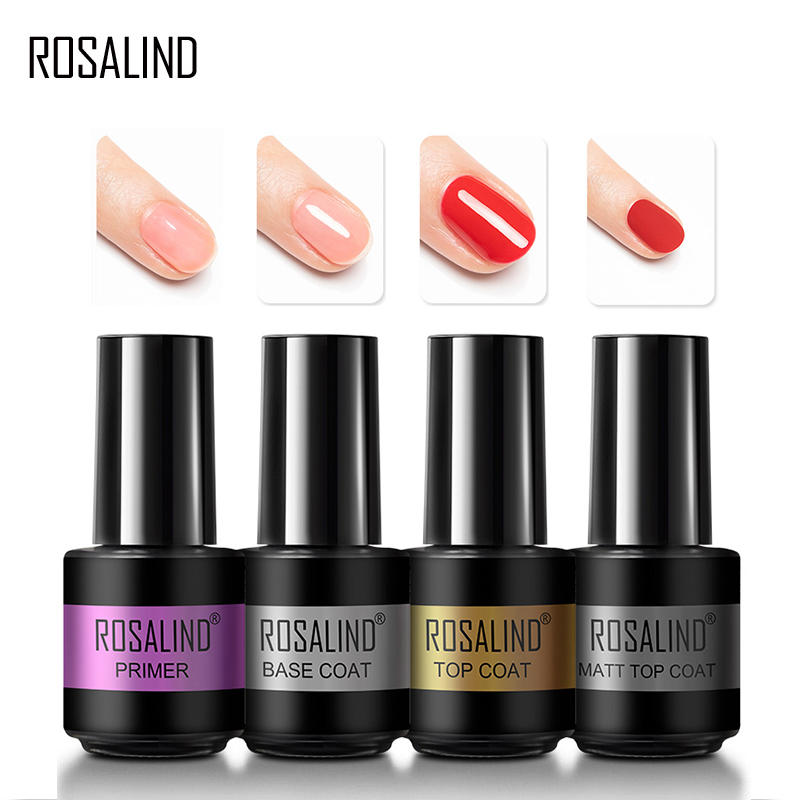 Best of ROSALIND Primer Top Base Coat Semi Permanent Gel Nail Polish Nail Art Soak Off Long Lasting Hybrid Varnish Base Top UV Gel New Reviews & Tips