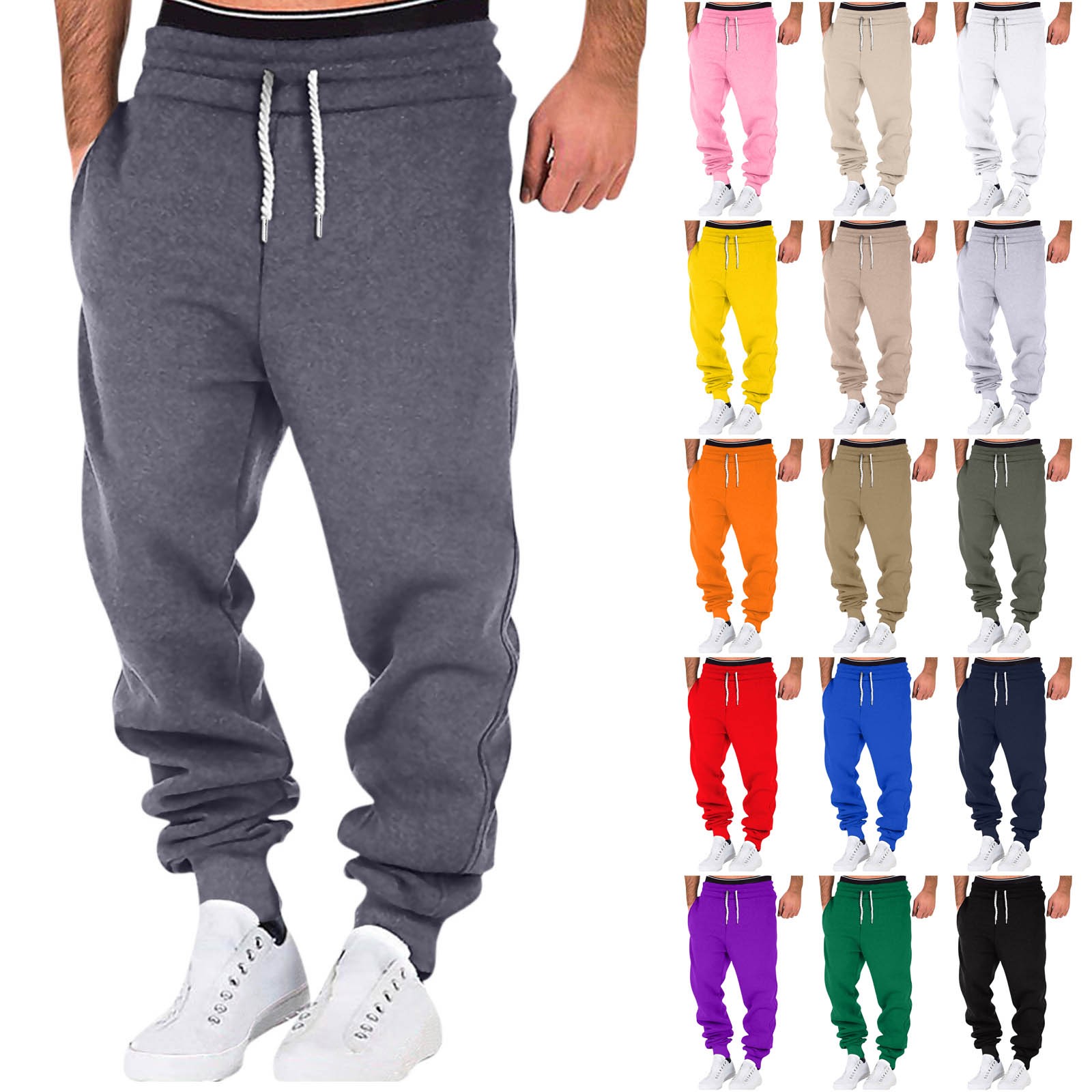 Description Picture 2 of itemMen Trouser Jogging Hiking Overalls Casual Pocket Sport Work Casual Comfortable Fitness Trousers Male Outdoor Warm Pants