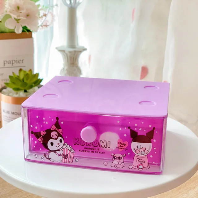Sanrio Hello Kitty Desktop Storage Box Cartoon Cosmetic Jewelry Lipstick  Stationery Organizer Plastic Drawer Box Office Supplies - AliExpress