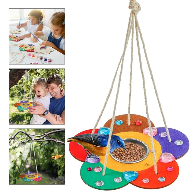 Kids Arts and Crafts Bird Feeders for Outside, 2-pack DIY Wooden Paint Kits  Outdoor Toys for Boys Girls Age 3-5 4-8 8-12 