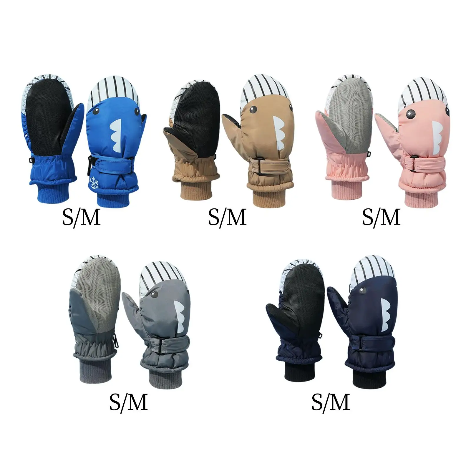 Mittens Adjustable Practical Comfortable Thickened Connecting Lock Insulated Snow Ski Gloves for Boys Girls Children Outdoor