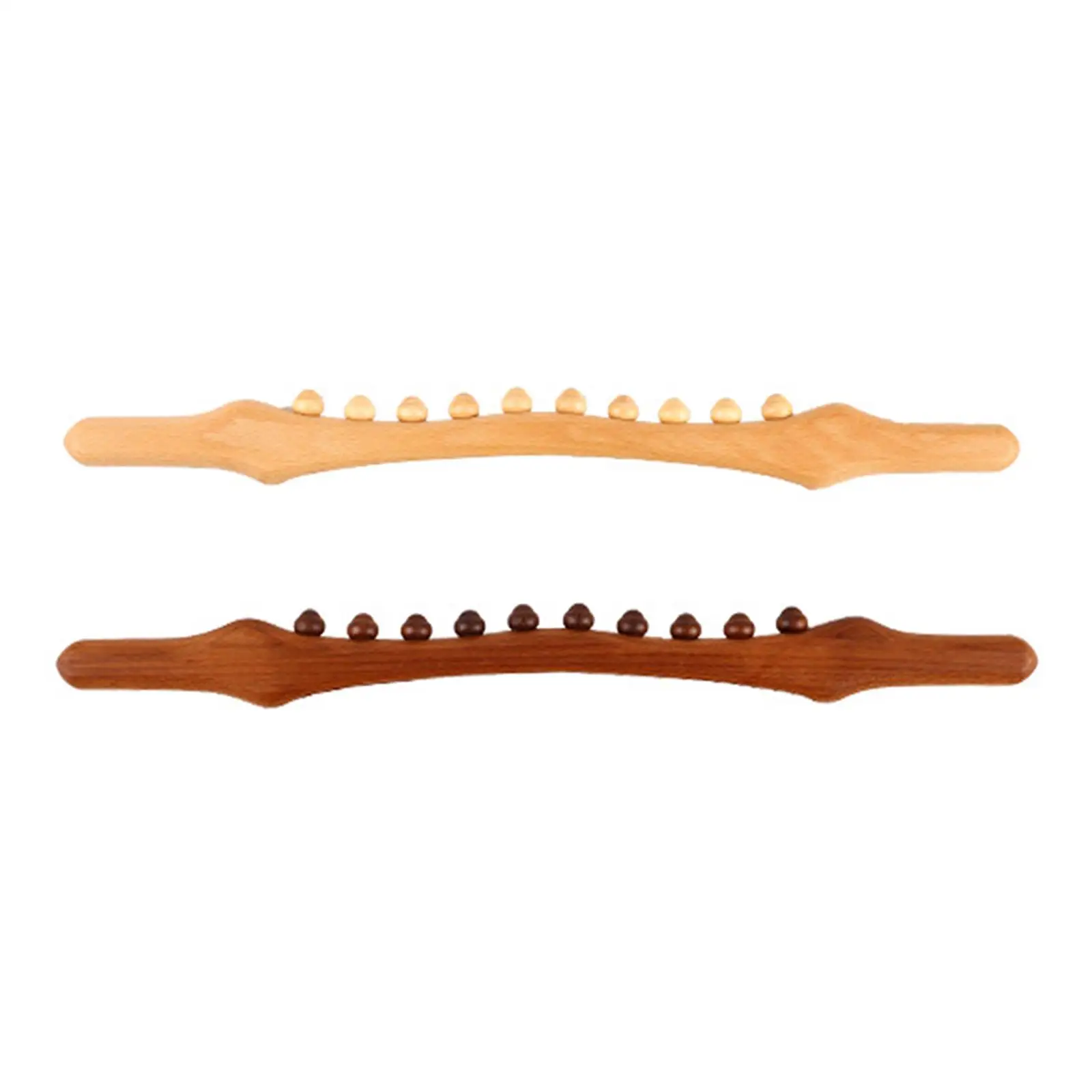Wooden Guasha Scraping Stick Massage Tools 10 Beads Relaxing Lymphatic Drainage Tool for Back