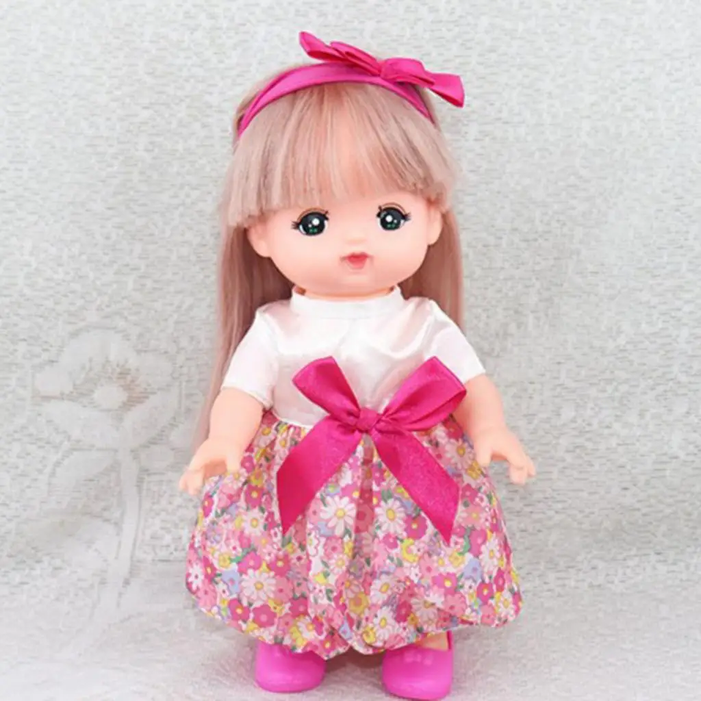 25cm Lovely Dress with Headdressing  Dolls Dress Up Clothing 