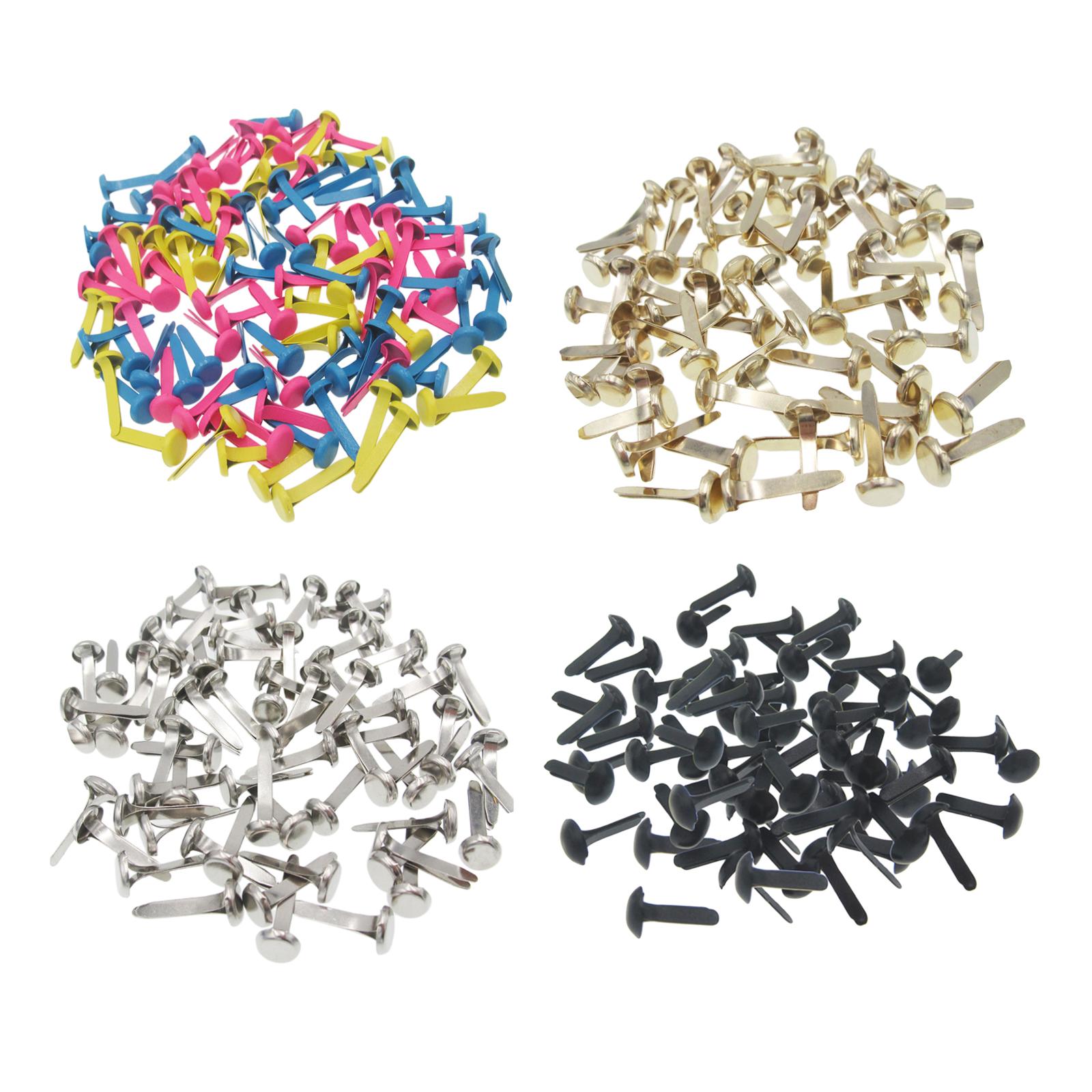200x Mini Brads Handmade Embellishment Paper Fasteners Metal Brads for