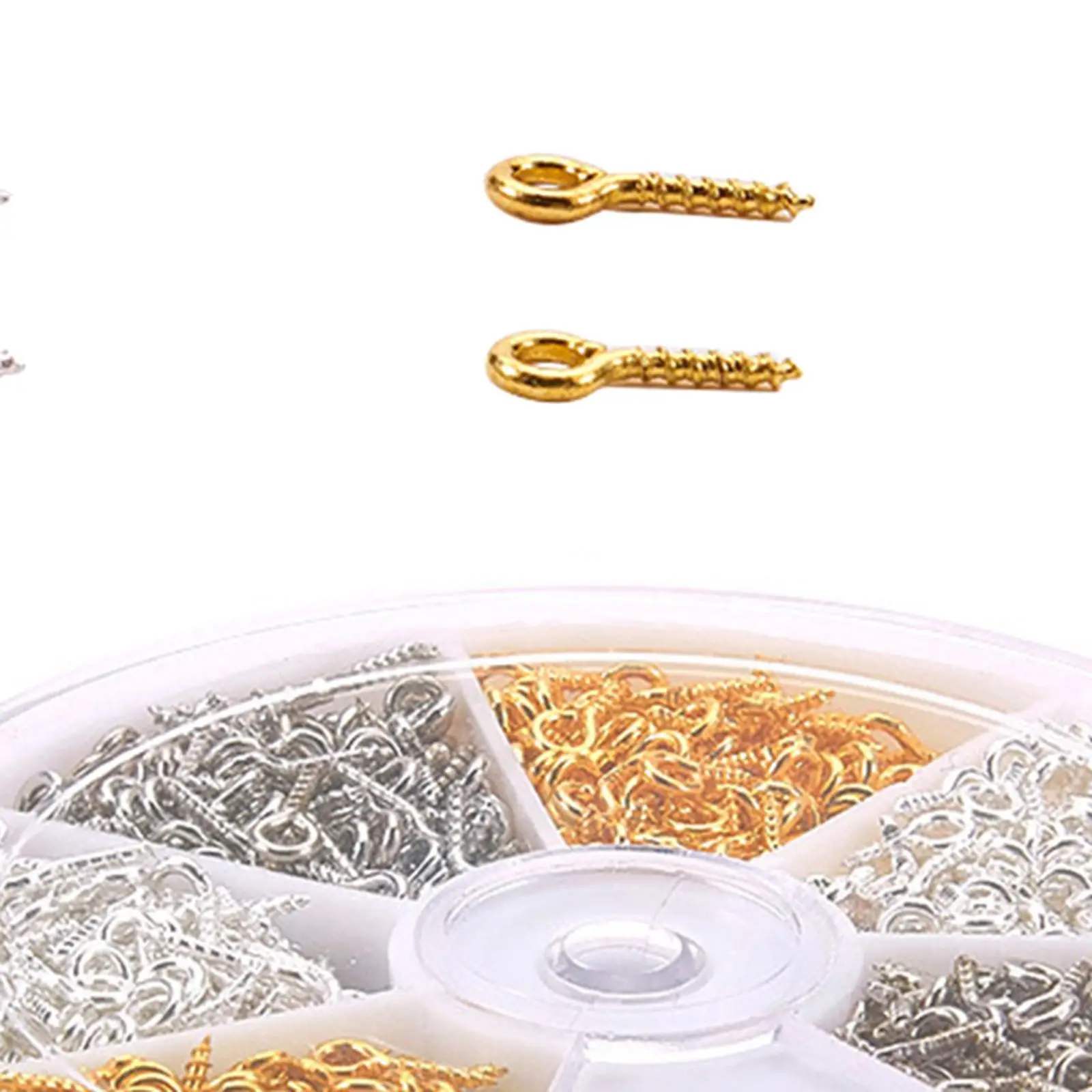 600pcs Small Screw Eye Pins, Eye Screw Clasps,  Threaded Eyelets, 3 Colors for Jewelry Making, DIY