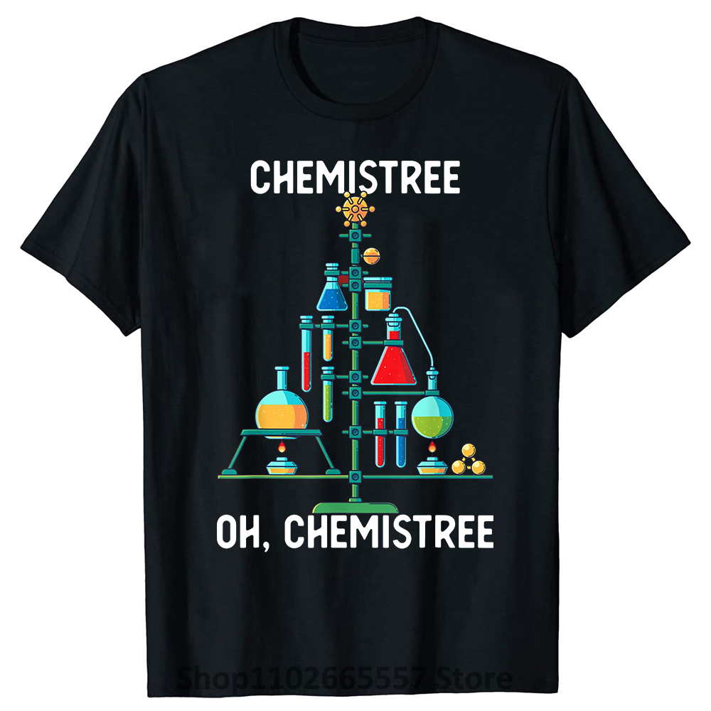 Chemistree T-Shirt lustige Chemie Wissenschaft Weihnachten Grafik coole Vintage Streetwear Kurzarm Weihnachts geschenke T-Shirt Männer – Detail 2