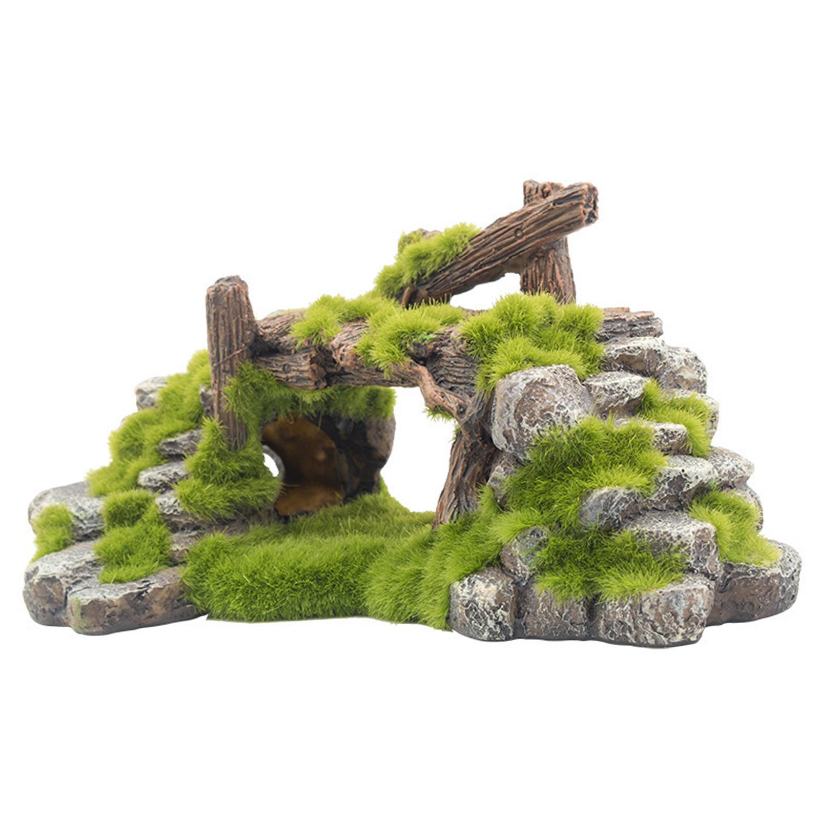 Aquarium Rockery Aquatic Caves Landscape Decoration Hiding Cave Figurine Fish Tank Ornament for Living Room Table Decoration