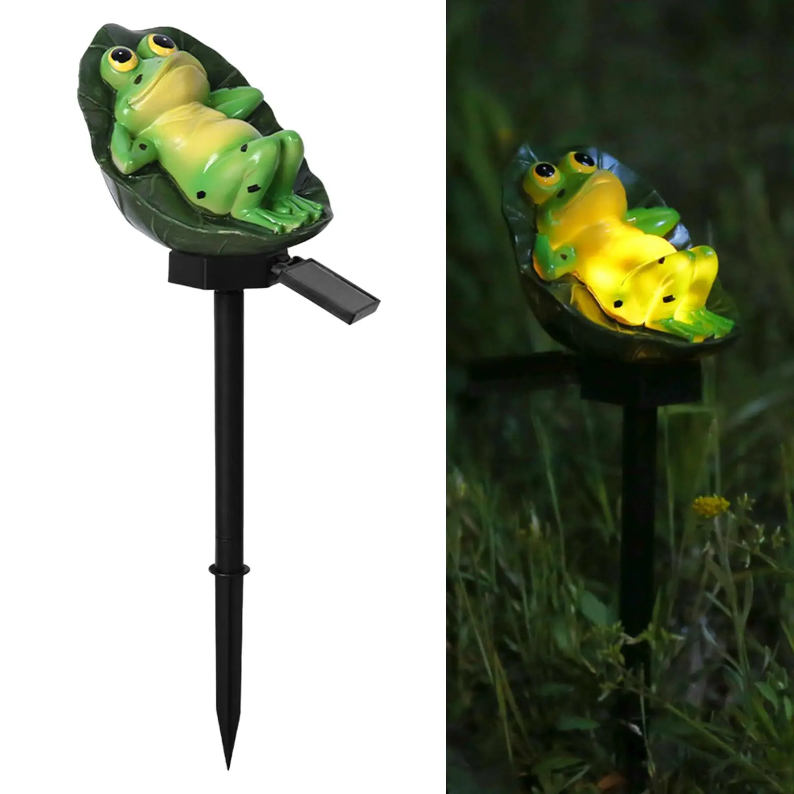 Cute Solar Fairy Garden Light Frog Figurine Lamp Landscaping Decorative Ornaments for Path Walkway Patio Flowerbed Corridor