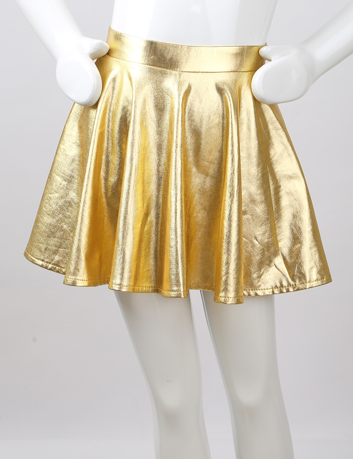Kinder Mädchen Latin Jazz Tanz Outfit Metallic Langarm Pailletten Crop Top mit Röcken Eiskunstlauf Bühne Performance Dance wear – Detail 10
