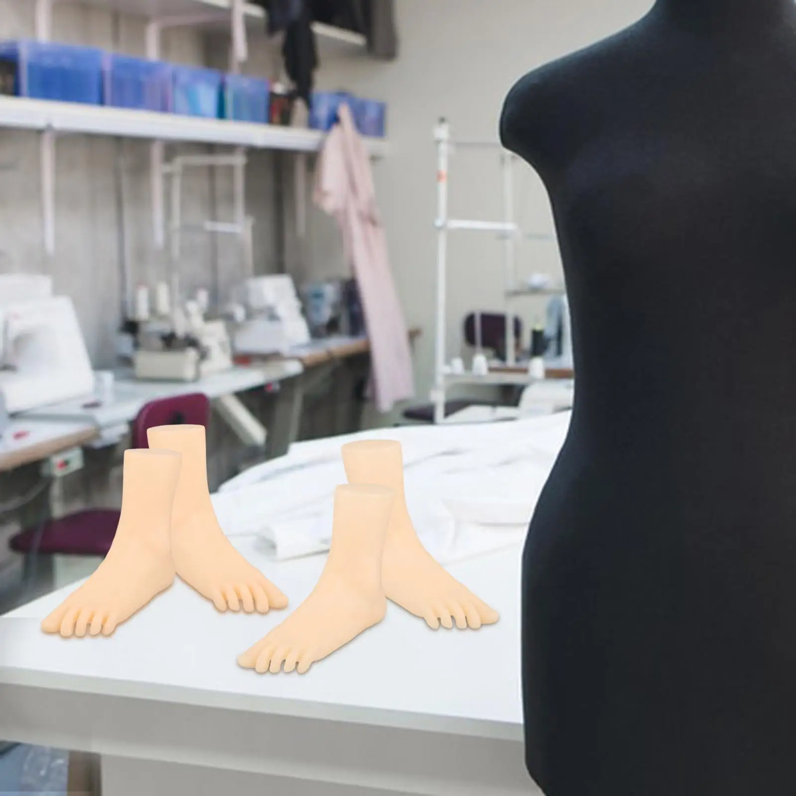 Female Mannequin Foot Display, Simulation Ankle Bracelet Shoes Sock Display for Toe Rings, Socks