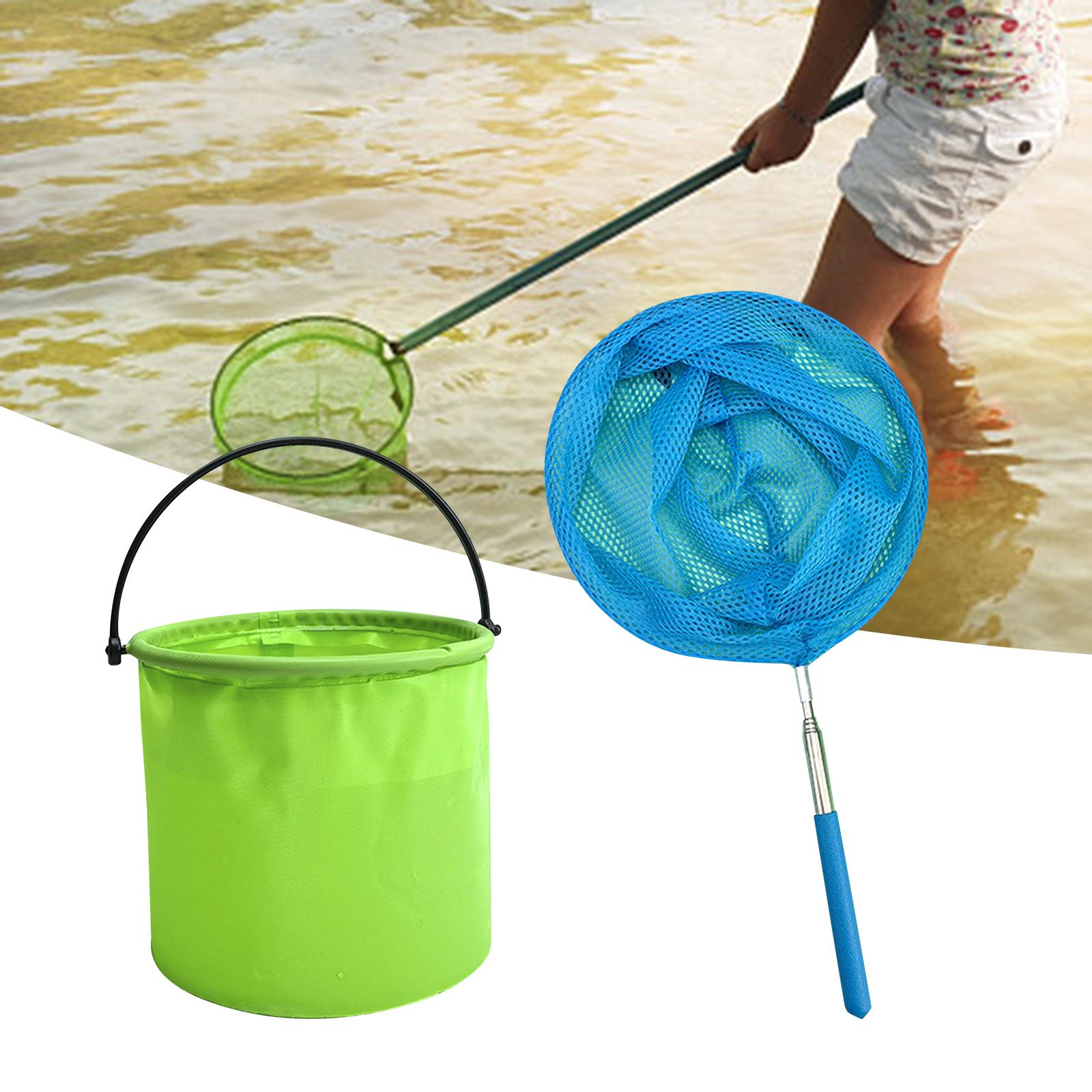 Children's Fishing Net Extendable Kids Toy Retractable Catch and Release for Travel Beach Outdoor Playing Butterfly Caterpillar