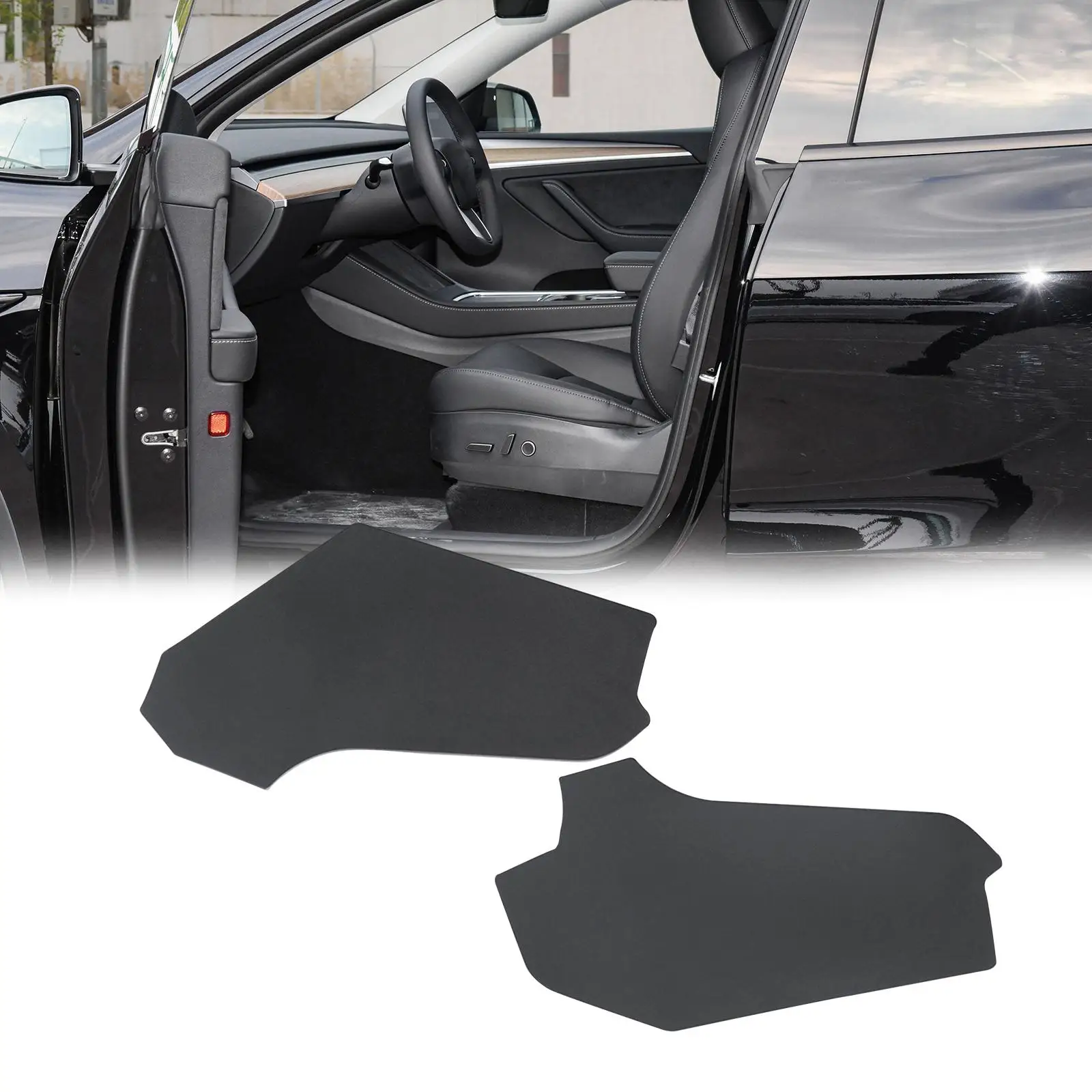 2 Pieces Center Console Side Anti Kick Mat Car Interior Accessories Replacement Dirt Protector Cover Pad for Tesla Model Y