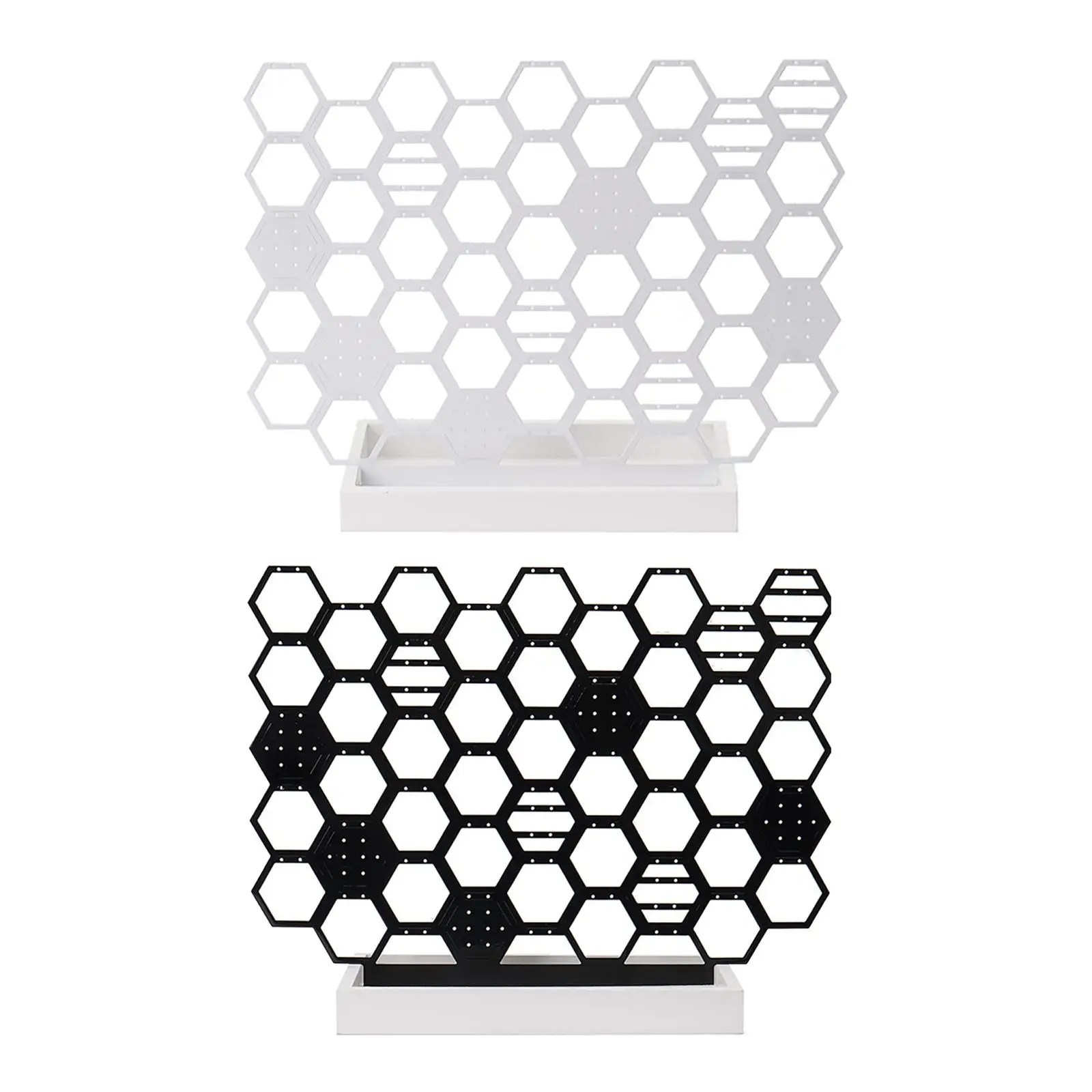 Earring Display Stand Honeycomb Shaped Metal Large Storage Holder for Showcase