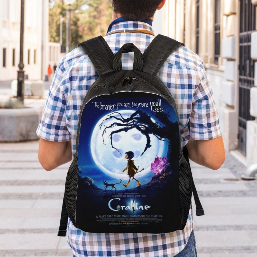 Halloween Horror Film Coraline Mochila, Moda Bookbag