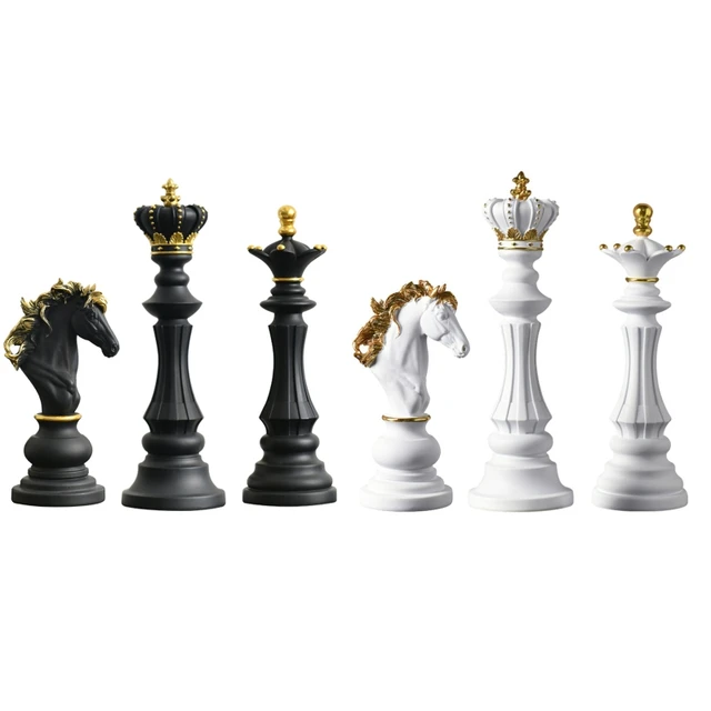 チェスキング・クイーンの騎士の彫刻,収集可能な置物,家具,家の装飾