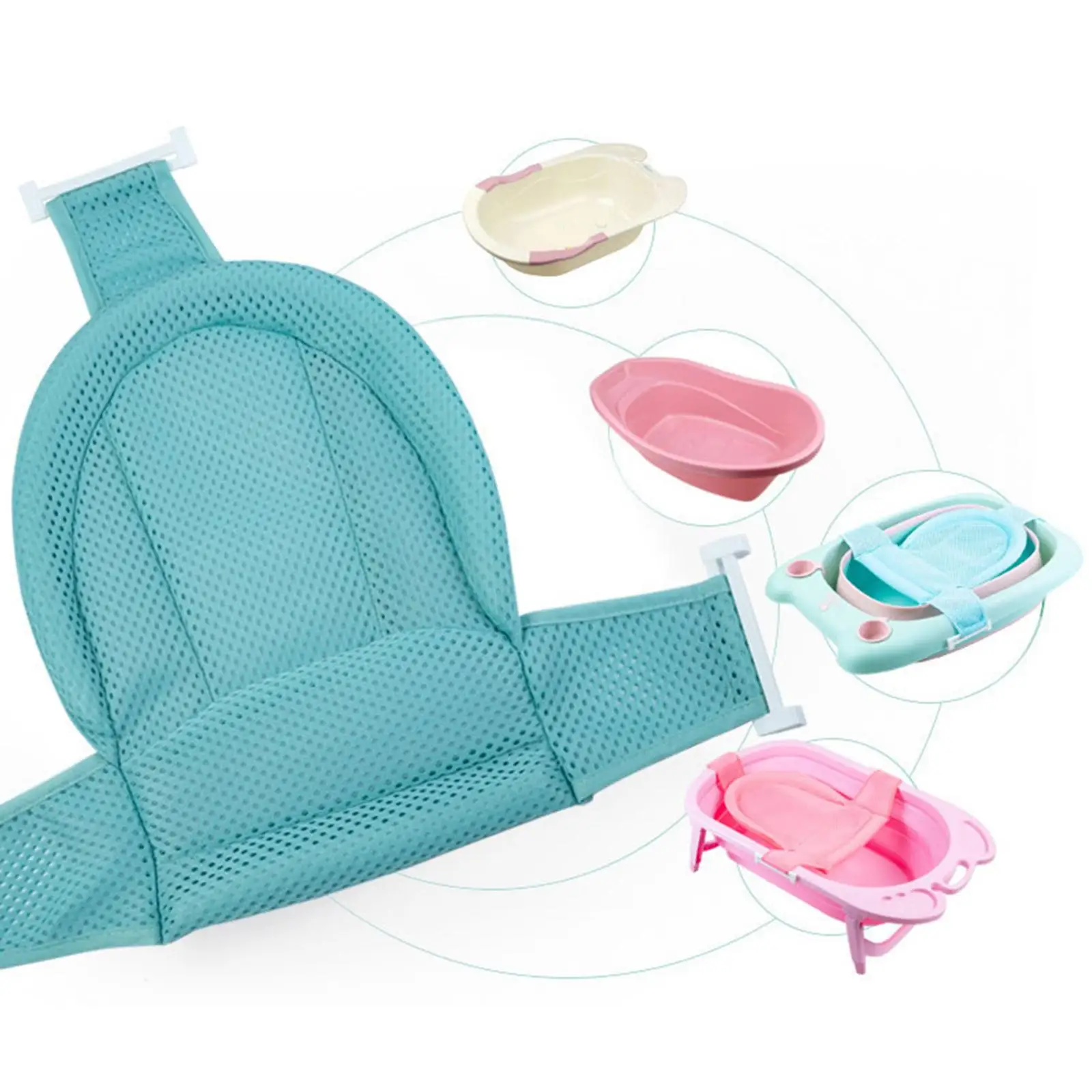 Universal Baby Bath Seat Support Net First Year Needs Baby Shower Mat Nonslip Baby Bath Cushion Pad for Newborn Boy Girl Infant