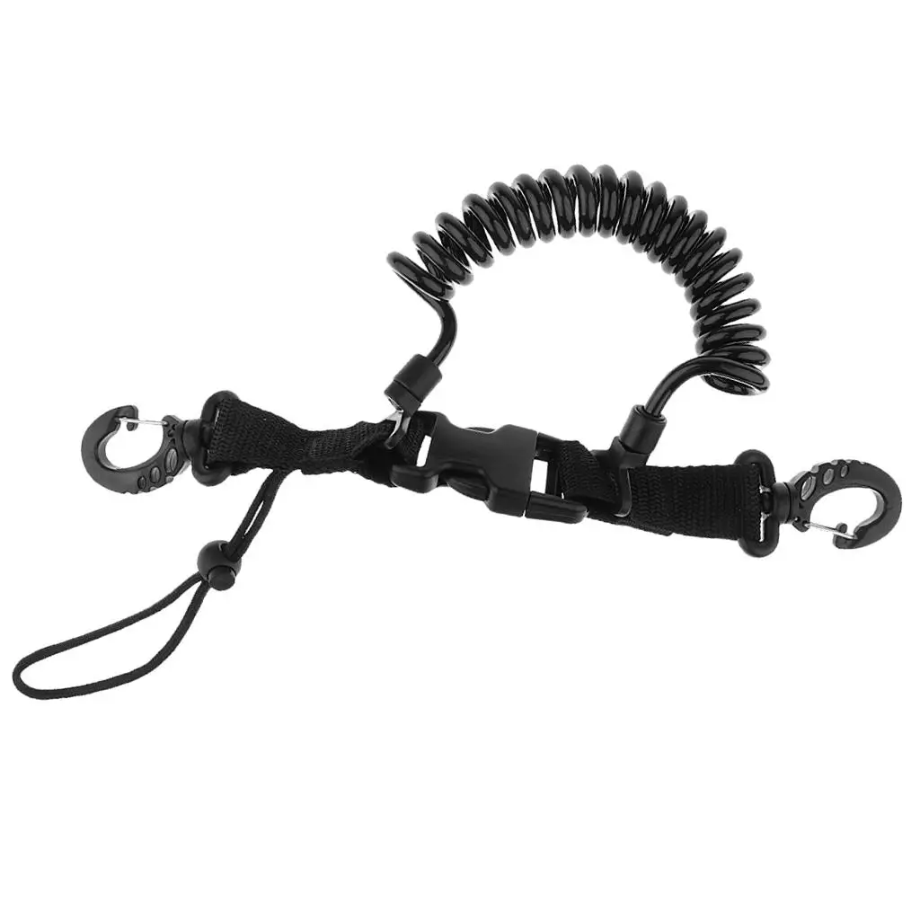 Scuba Diving Spring Coil Camera Lanyard Clips Quick Release Buckle.2m