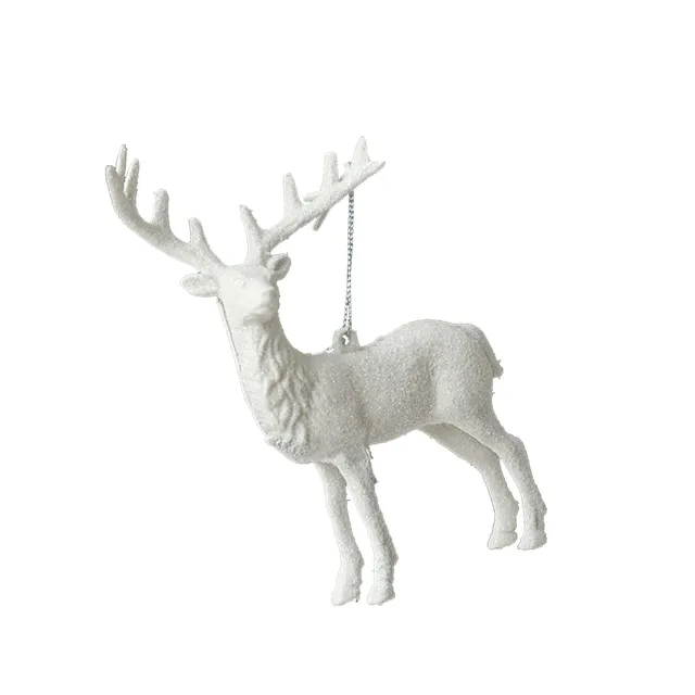 Plastic Christmas Pendant White Mini Snowflake Angel Winges Elks