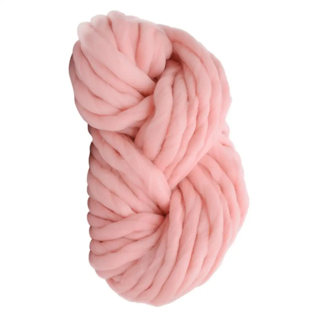 1 Ball Chunky Wool Yarn Knit Yarn DIY Blanket Roving for Finger Knitting Crocheting Felting Making Rugs Blanket