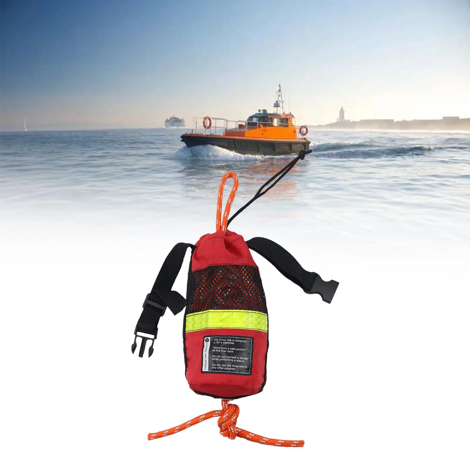 Throw Bag Portable Kayaking Marine 101.7ft Floating Throwing Rope for Ice