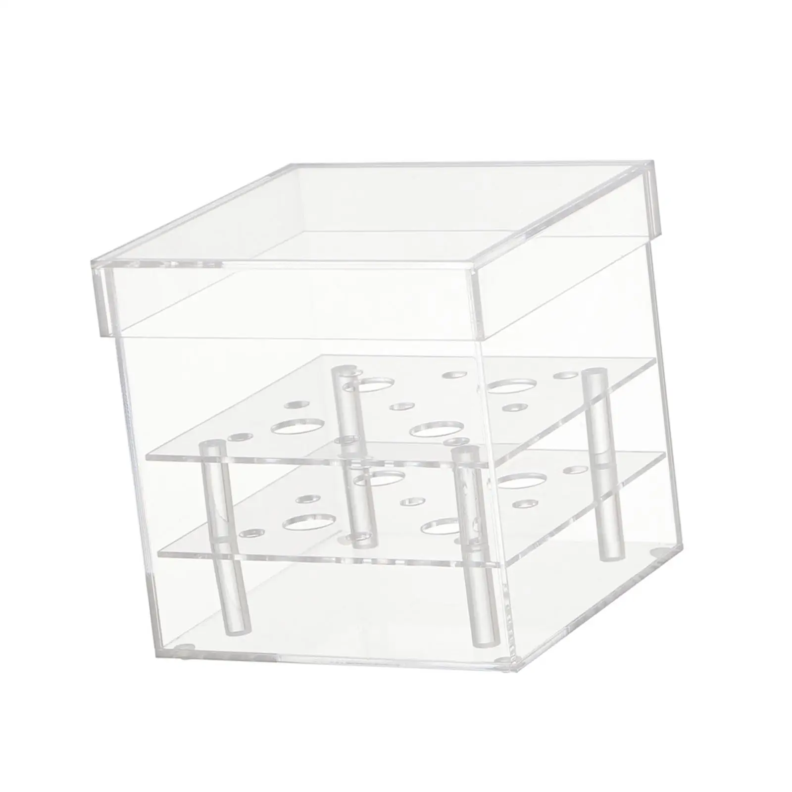Clear Acrylic Flower Vase 2 Tiers Acrylic Box with Lid Artificial Flower Bouquet Acrylic Rose Flower Box for Wedding Desktop