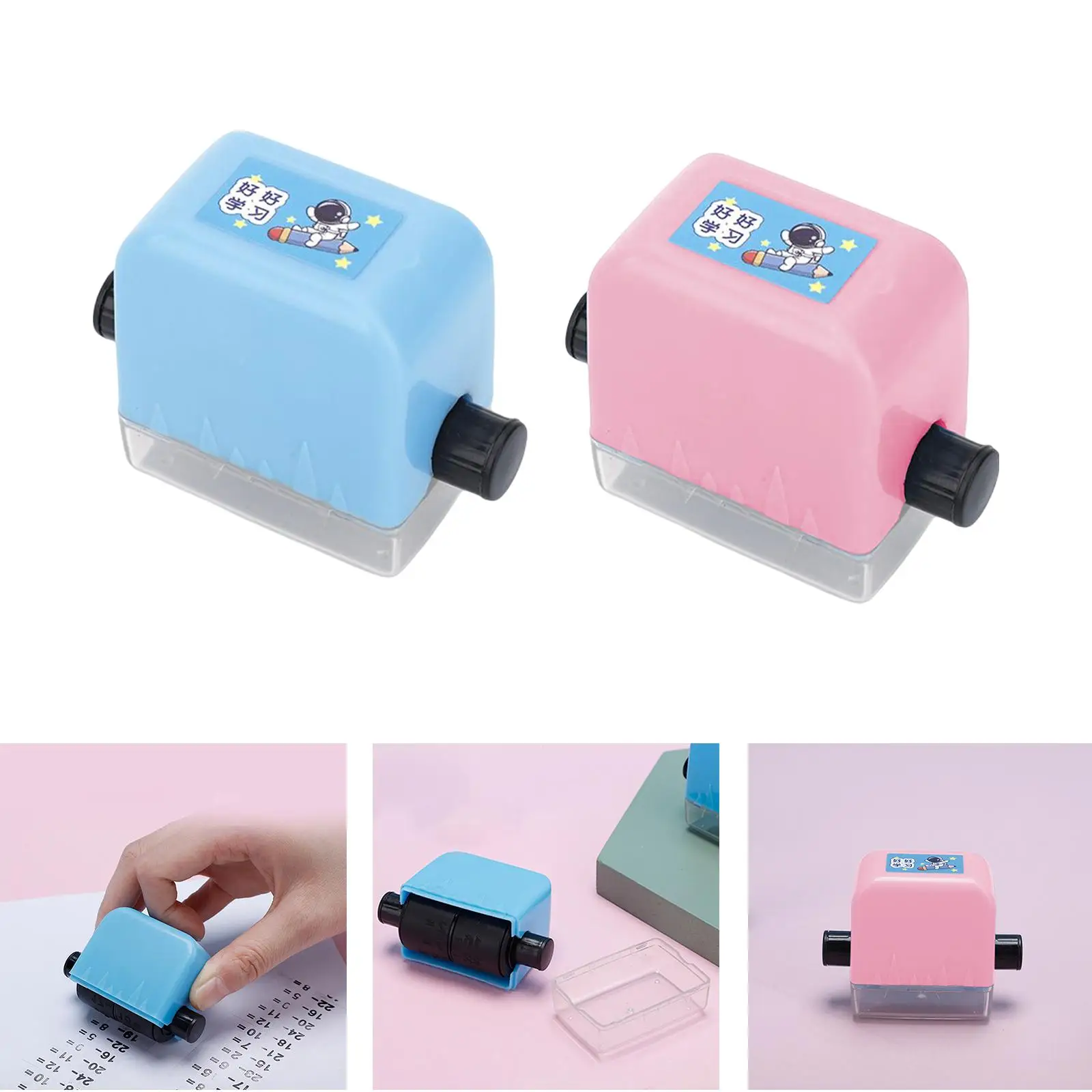 Roller Digital Teaching Stamp Math Questions Calculation Portable Interesting Number Rolling Stamp for Students Elementary