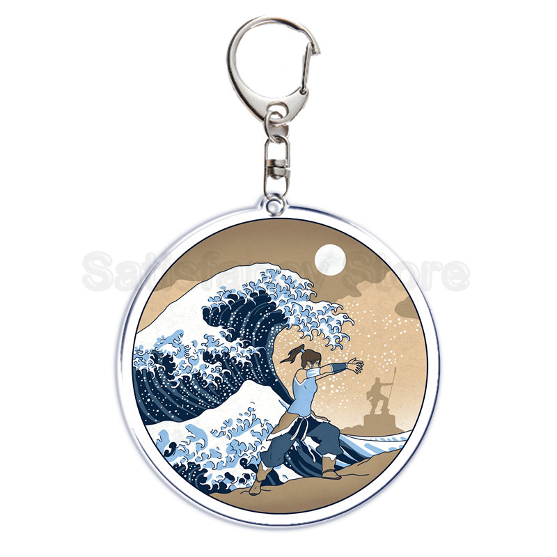 Retro Art Die Große Welle von Kanagawa Keychain Schlüssel Kette für Zubehör Nette Tasche Anhänger Schlüssel Ring Schmuck Geschenk – Detail 15