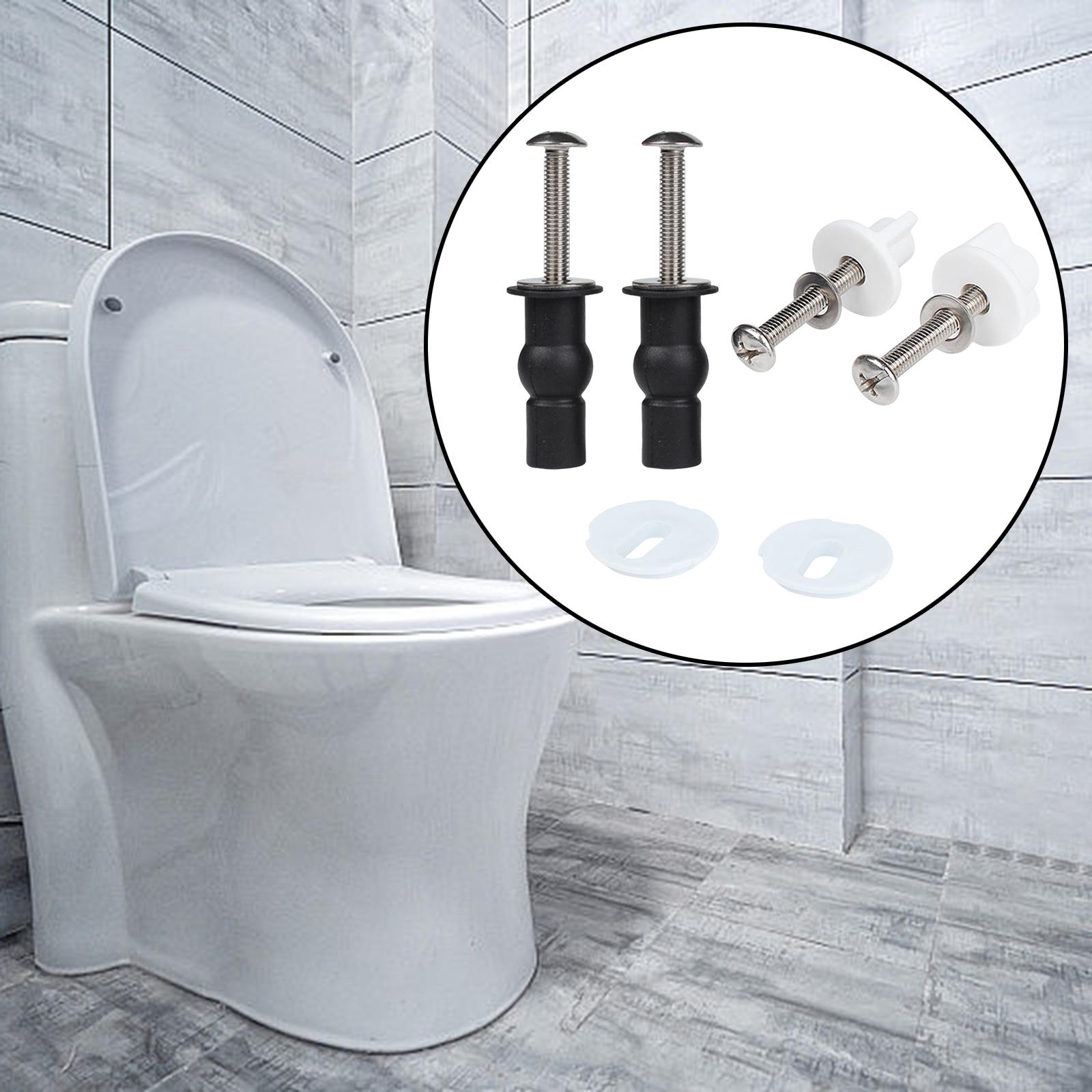 2Pcs Toilet Seat Screws Bolts Nuts and Metal Washers Replacement Parts Toilet Bolts Universal Top Mounted Toilet Seat Hinges