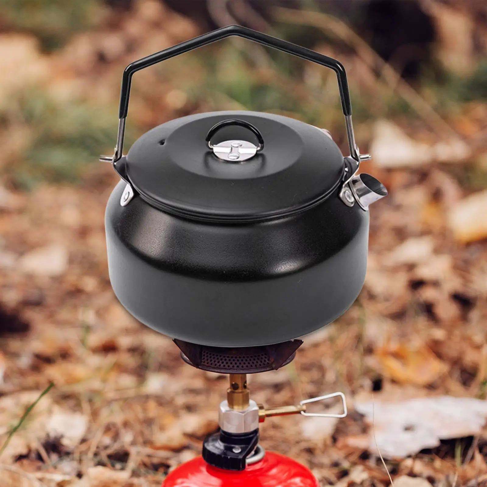 Camping Water Kettle Teapot Kitchen Anti Scald and Lockable Handle Portable Tea Pot for Outdoor Hiking Campfire Travel Barbecue