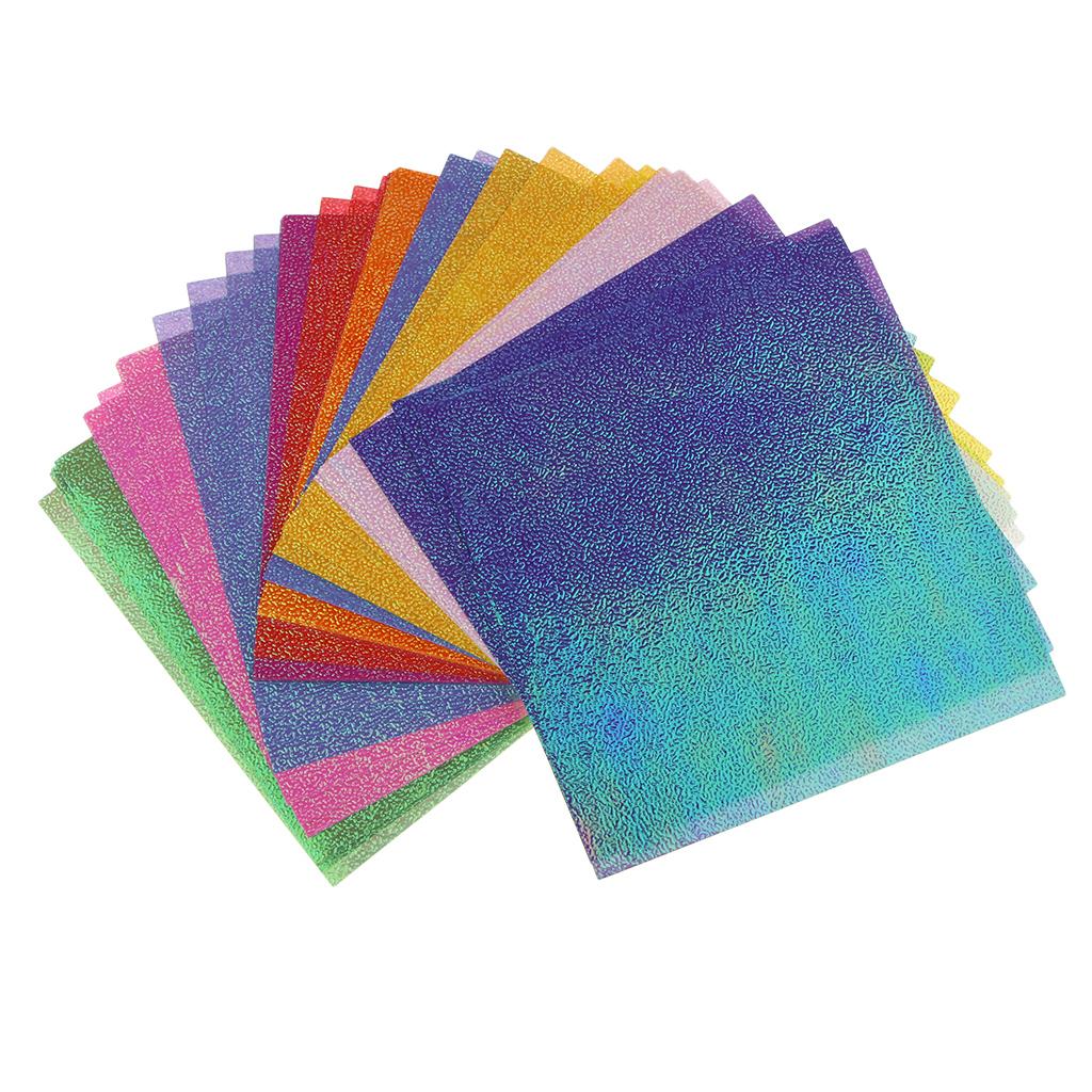 50 Pcs Scrapbooking Pearlescent Paper Cardstock DIY Handmade Cards Making for Art Crafts Mix Colour 7 x 7cm