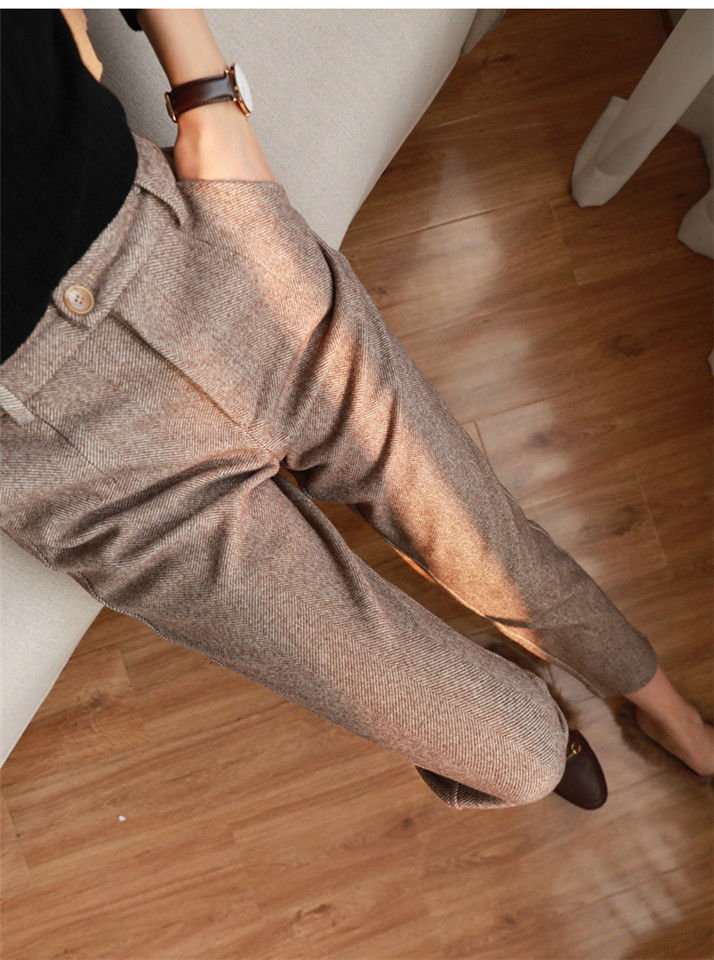 Woolen Pants Women's Harem Pencil Pants 2023