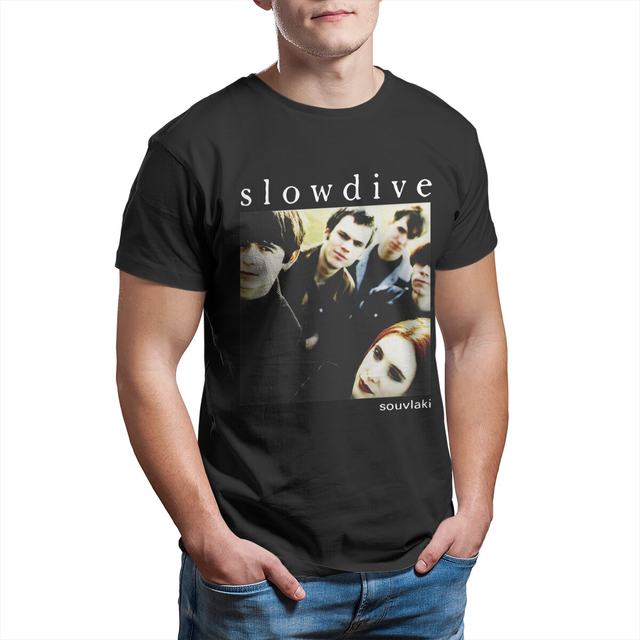 Slowdiveツアー90s男性tシャツノベルティtシャツ半袖oネックt 