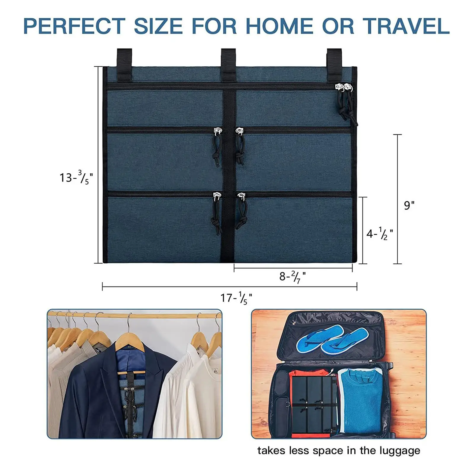 Wardrobe Hanger Storage Bag Toys Storage Holder with Pockets Portable Organization for Travel Bedroom Dorm Outdoor