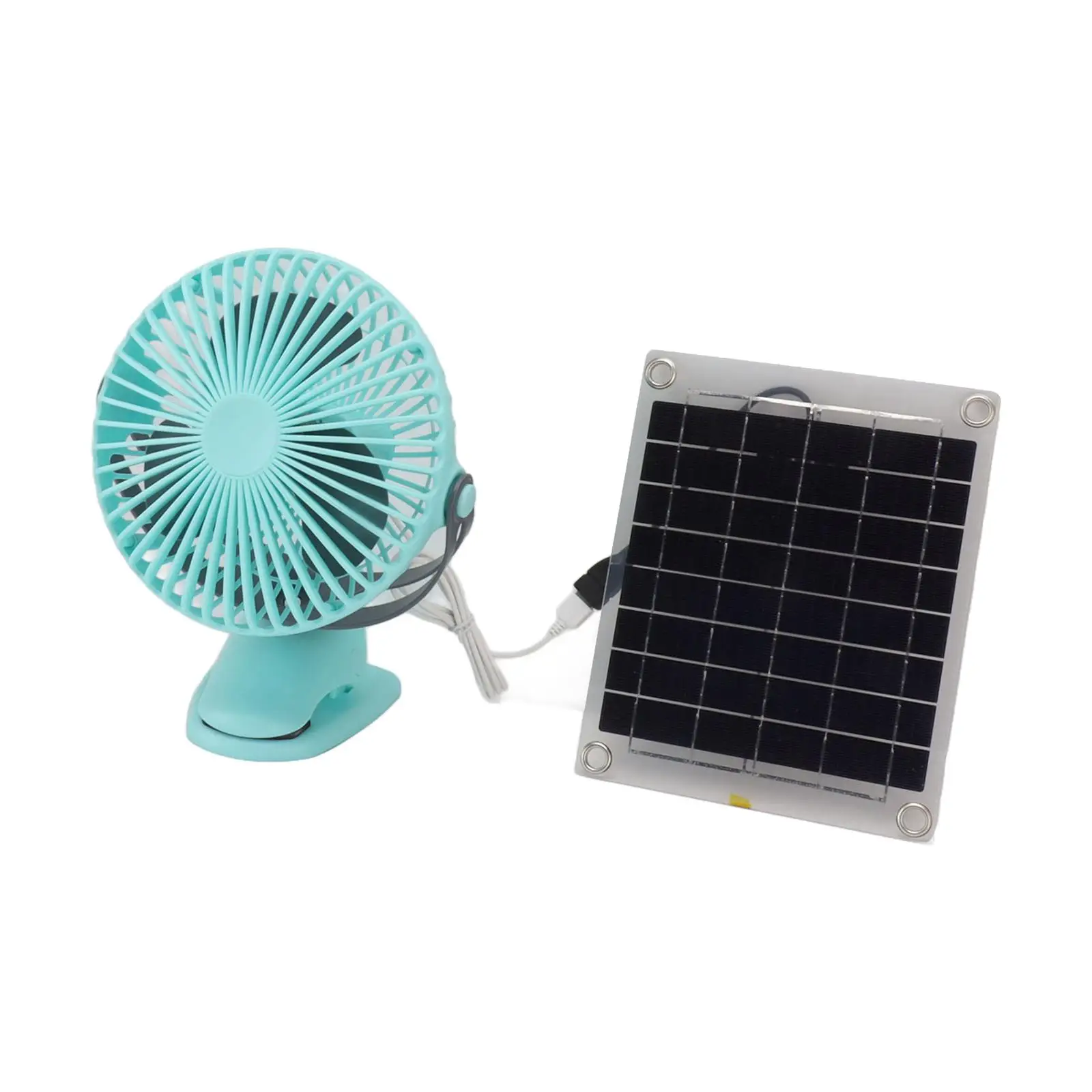 Camping Fan with Solar Panel Solar Powered Fan Brushless Motor Quiet Personal Desk Fan Clip on Fan for Home Dorm Household