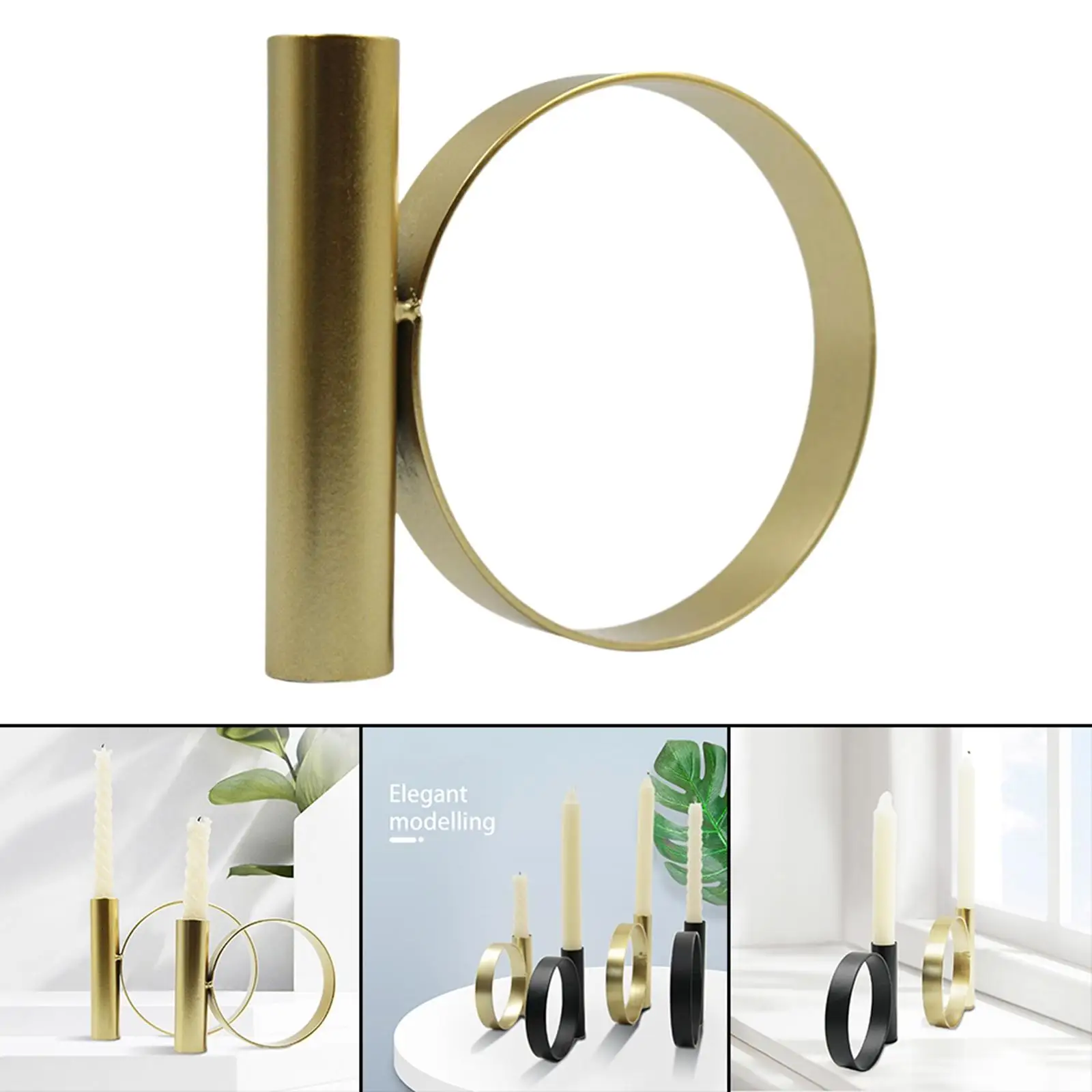Nordic Metal Pillar Candle Holder Candlestick for Taper Candles Stand for Party Dining Room Desktop Ornament Home Decor