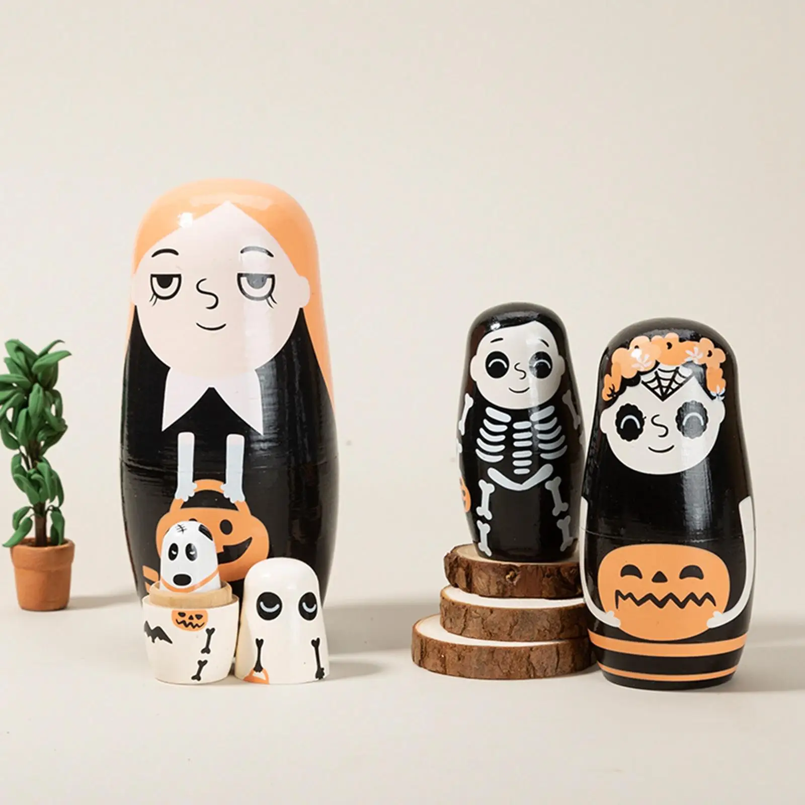 Novelty Nesting Dolls Toy Halloween Decoration for Desktop Living Room