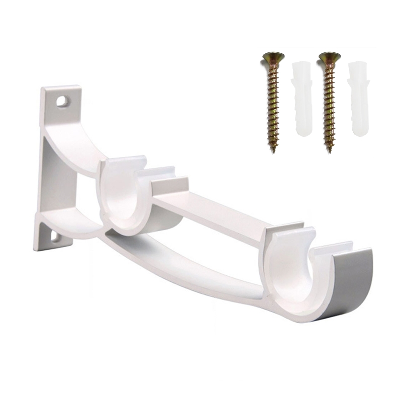 Description Picture 2 of item1pc Double Curtain Rod Brackets Window Hardware Holder Home Decor Side Top Mounted