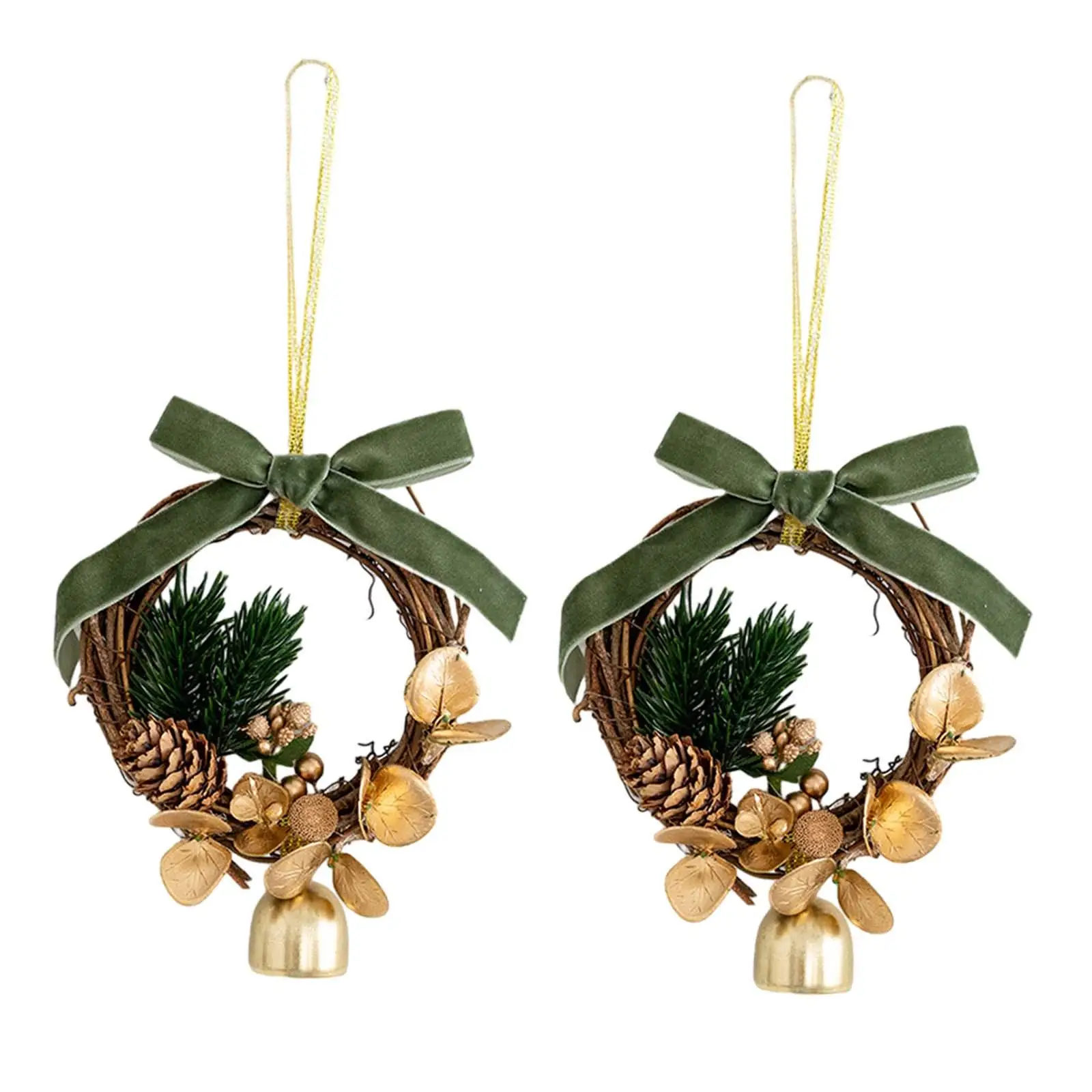 Christmas Mini Wreath Christmas Hanging Home Party Decoration Xmas Mini Wreath for Front Door Xmas Tree Farmhouse Indoor Stair