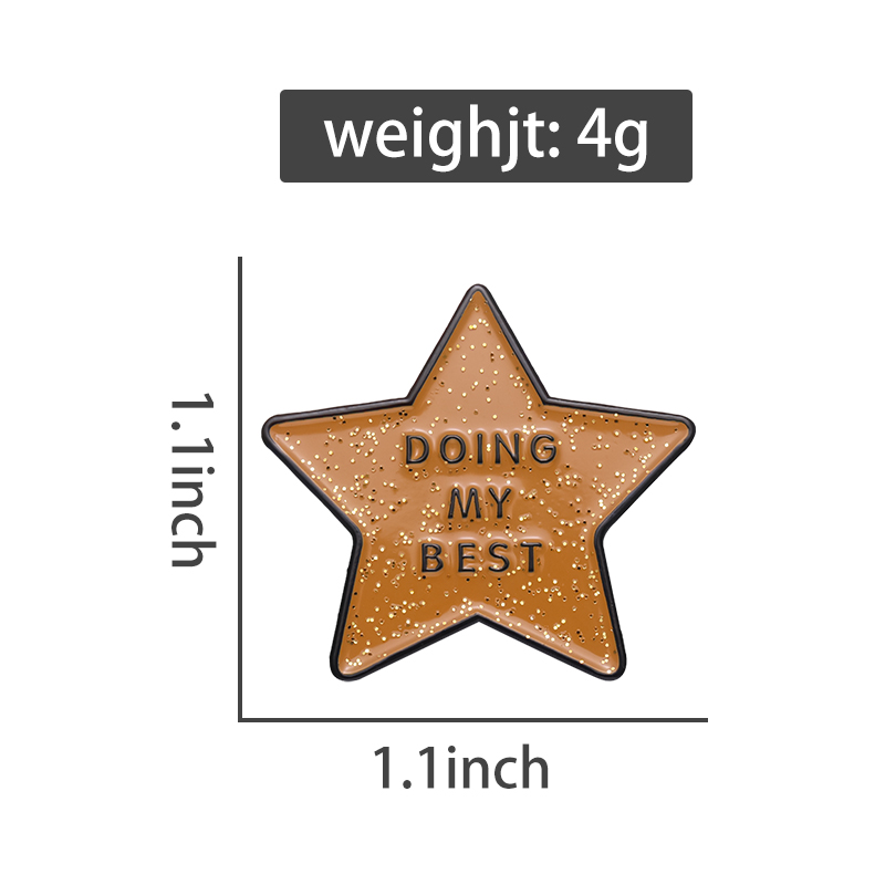 Emaille-Anstecknadel „Doing My Best Star“, Schmuck, Abzeichen, Brosche, fördert individuelles Geschenk, Accessoires, Rucksäcke, Großhandel, Geschenke für Freunde – Detail 1